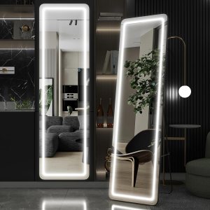 EDTEMI Espejo de longitud completa con luces, espejo de longitud completa, espejo de cuerpo de 56 x 16 pulgadas con luces, espejo colgante de pared EDTEMI Espejo de longitud completa con luces, espejo de longitud completa, espejo de cuerpo de 56 x 16 pulgadas con luces, espejo colgante de pared