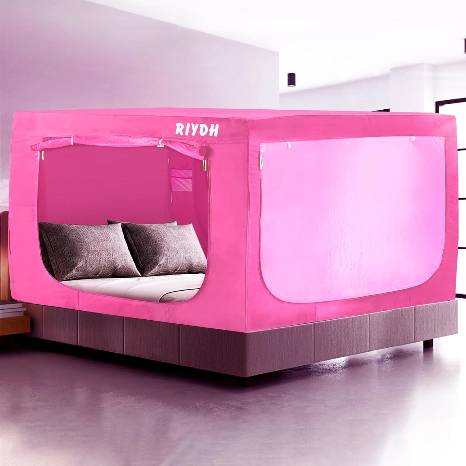 Tienda de campaña para cama Queen – Tienda de campaña portátil de ensueño para niños y adultos, tiendas de campaña para dormir interiores 70% opacas