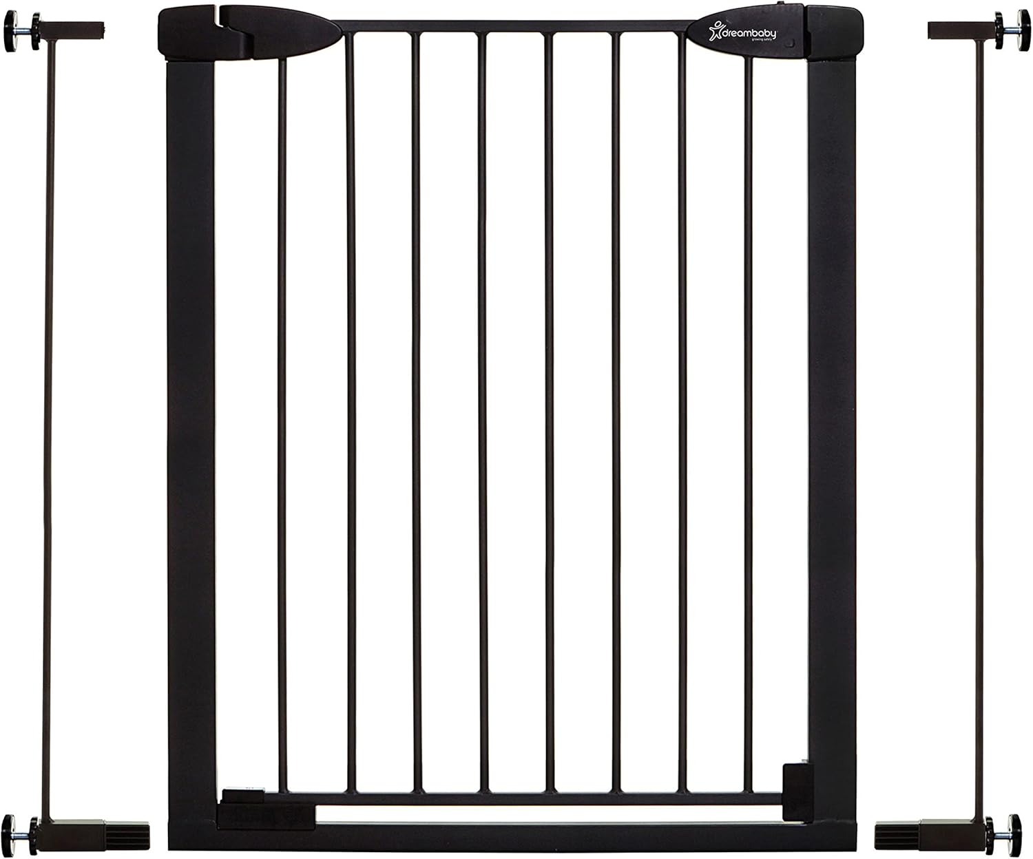 Dreambaby Boston – Puerta extra alta de cierre automático con indicador de comprobación Ezy – Negro
