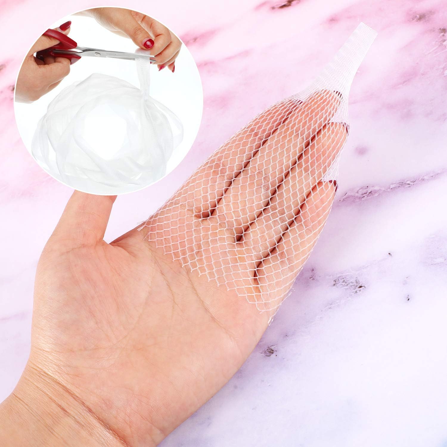 Honoson Red de hilo de malla para hilo de coser, red de hilo de bordar para brochas de maquillaje, protector de carrete de malla para bobinado de