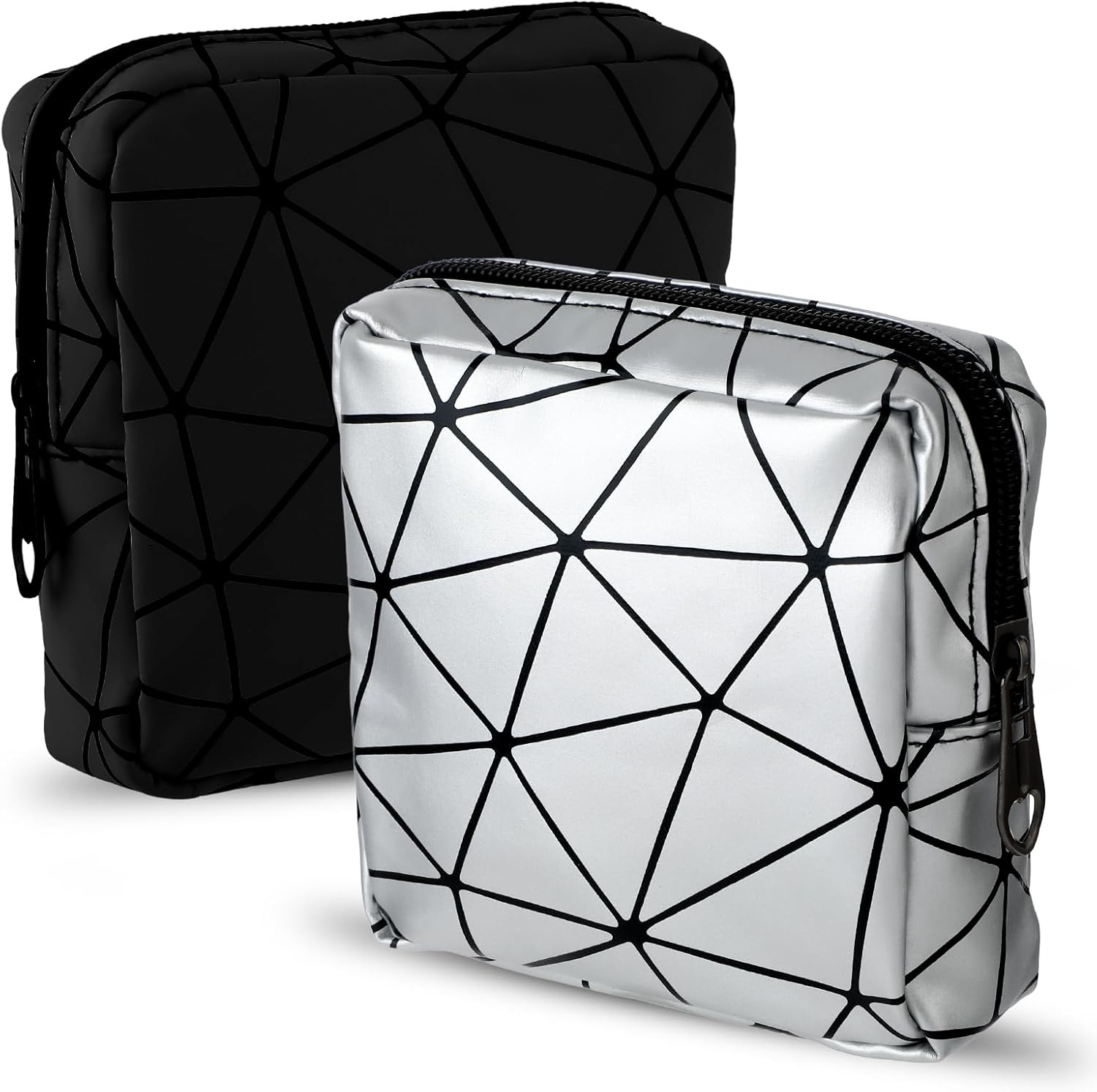2 bolsas de almacenamiento de almohadillas sanitarias, bolsa de período pequeño para bolso, bolsa menstrual con cremallerabolsa de período de
