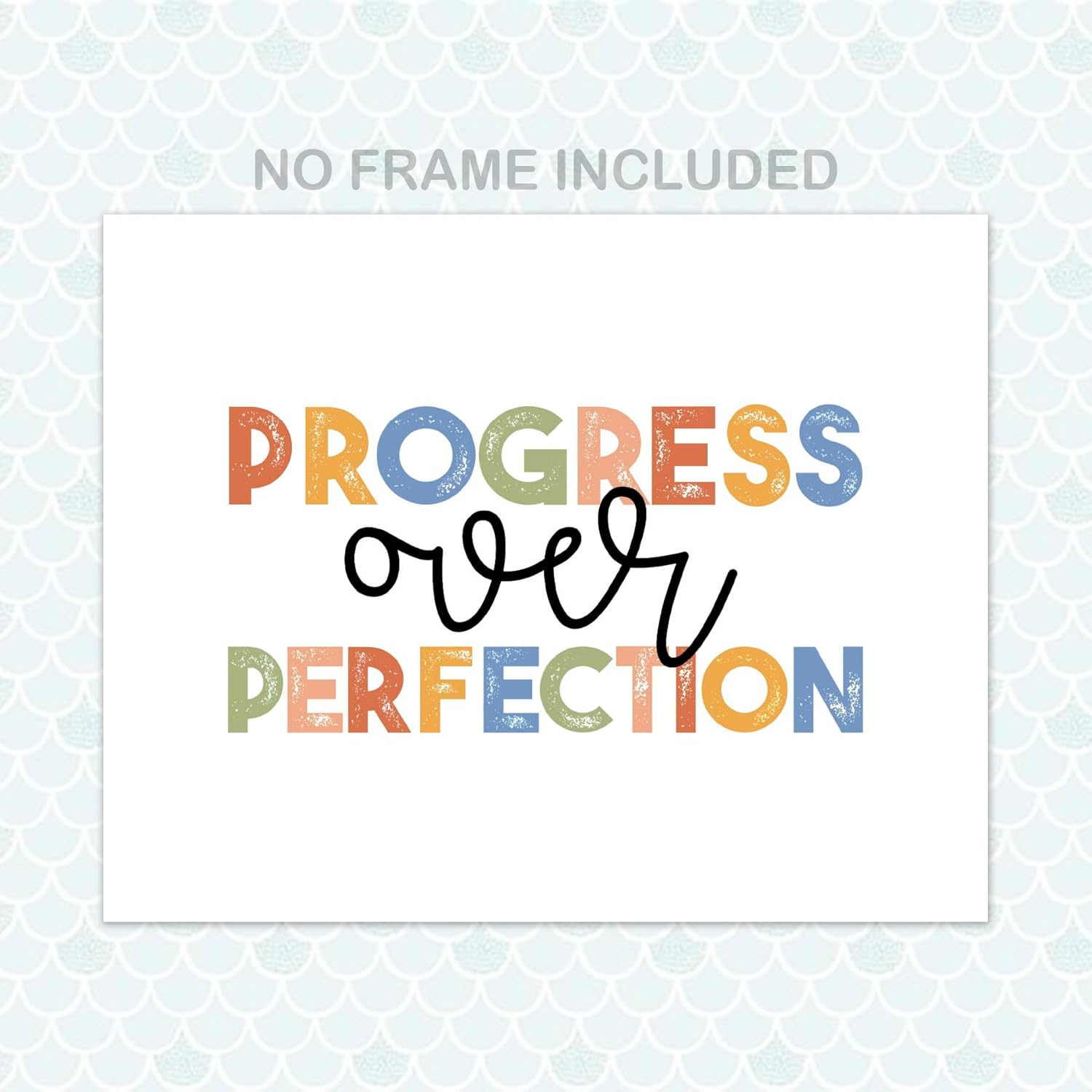 Progress Over Perfection – Póster motivacional para decoración de pared para aula, decoración de habitación infantil, decoración bohemia de aula de