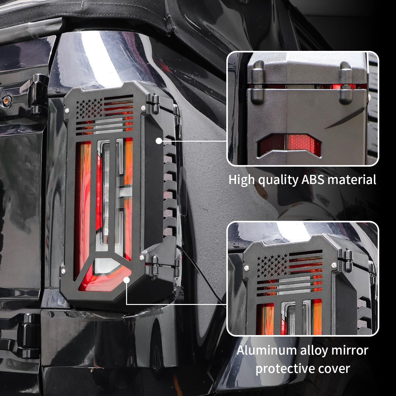 MSIZOY Protector de luz trasera de aluminio, cubierta para lámparas de luz trasera, compatible con Ford Bronco 2021, 2022, 2023, 2024, accesorios