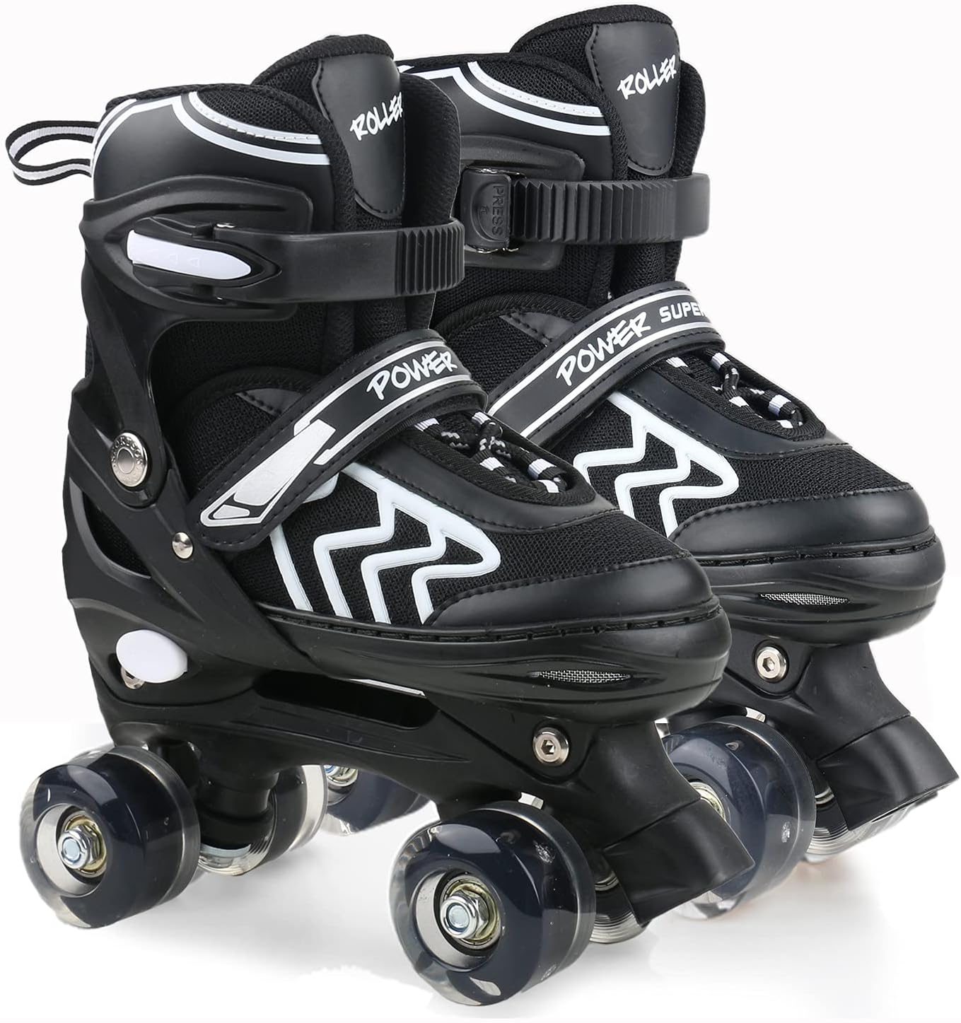 Patines de ruedas ajustables para niños, para hombres, mujeres y niñas, con 8 ruedas de iluminación, para interiores y exteriores, patines cuádruples