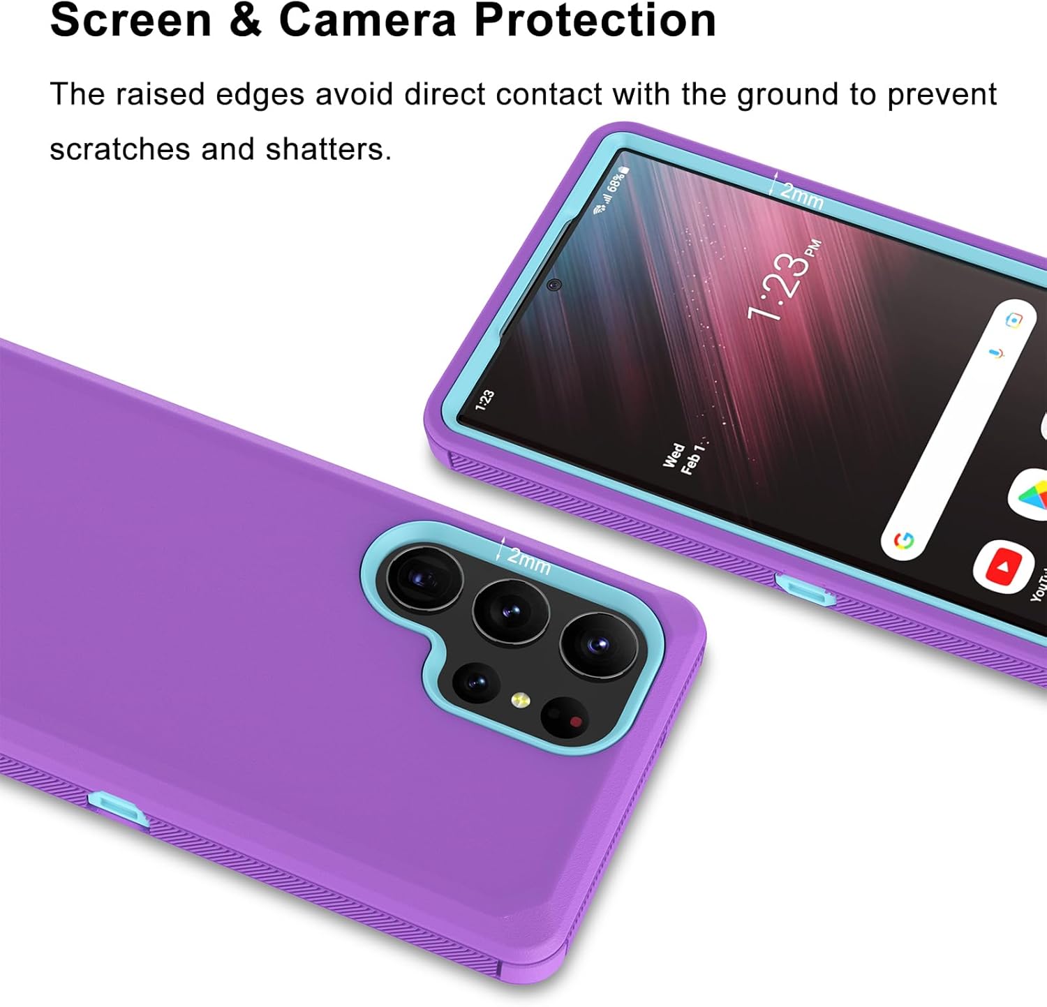 Tiflook Funda para Samsung Galaxy S23 Ultra 5G de 6.8 pulgadas, triple capa de alta resistencia, protección contra caídas a prueba de golpes, funda