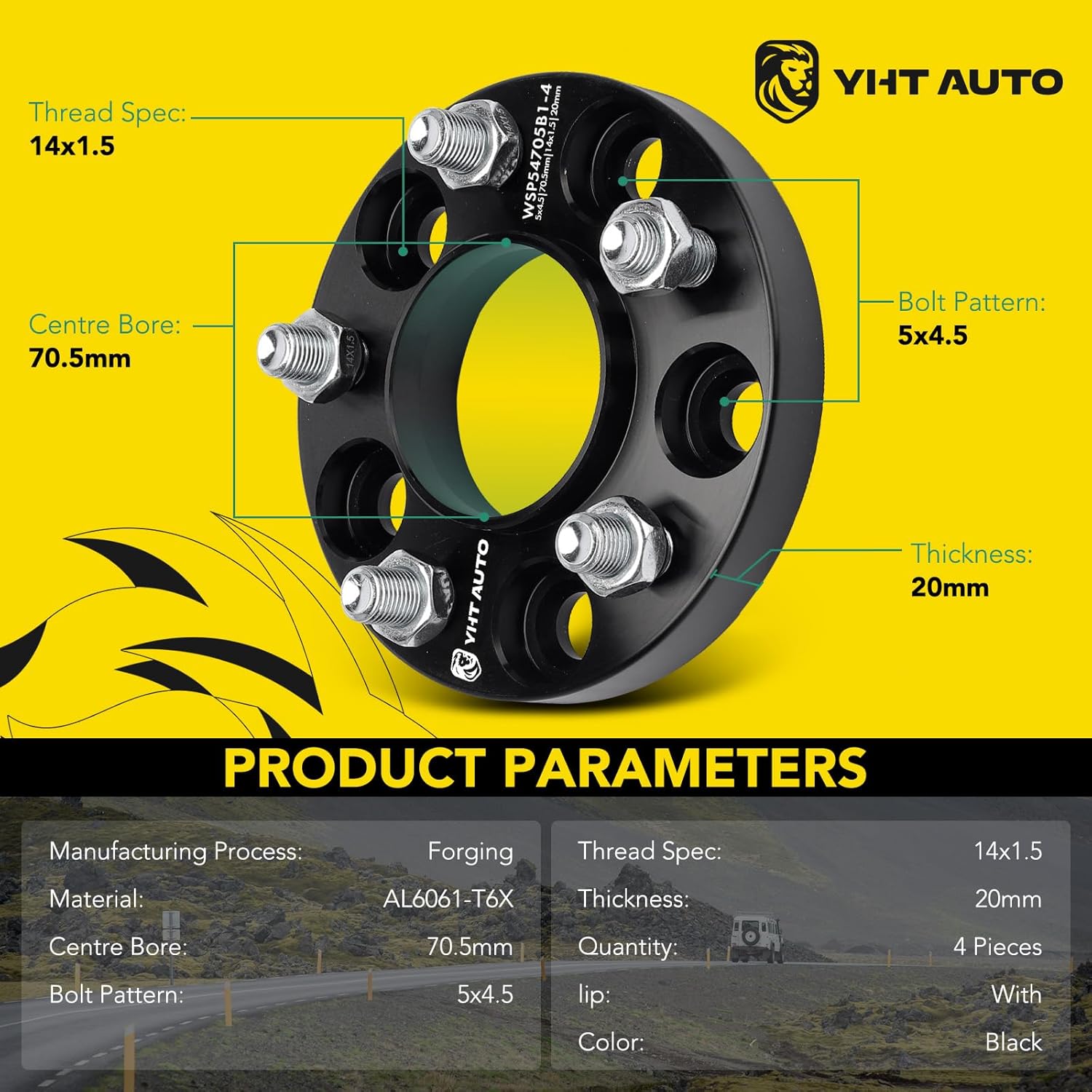 YHTAUTO Espaciadores de rueda centrados de cubo de 5 x 4.5 de 0.787 in para Ford Explorer 2015-2023, Mustang, GT, Lincoln Aviator 0.197×4.500 in