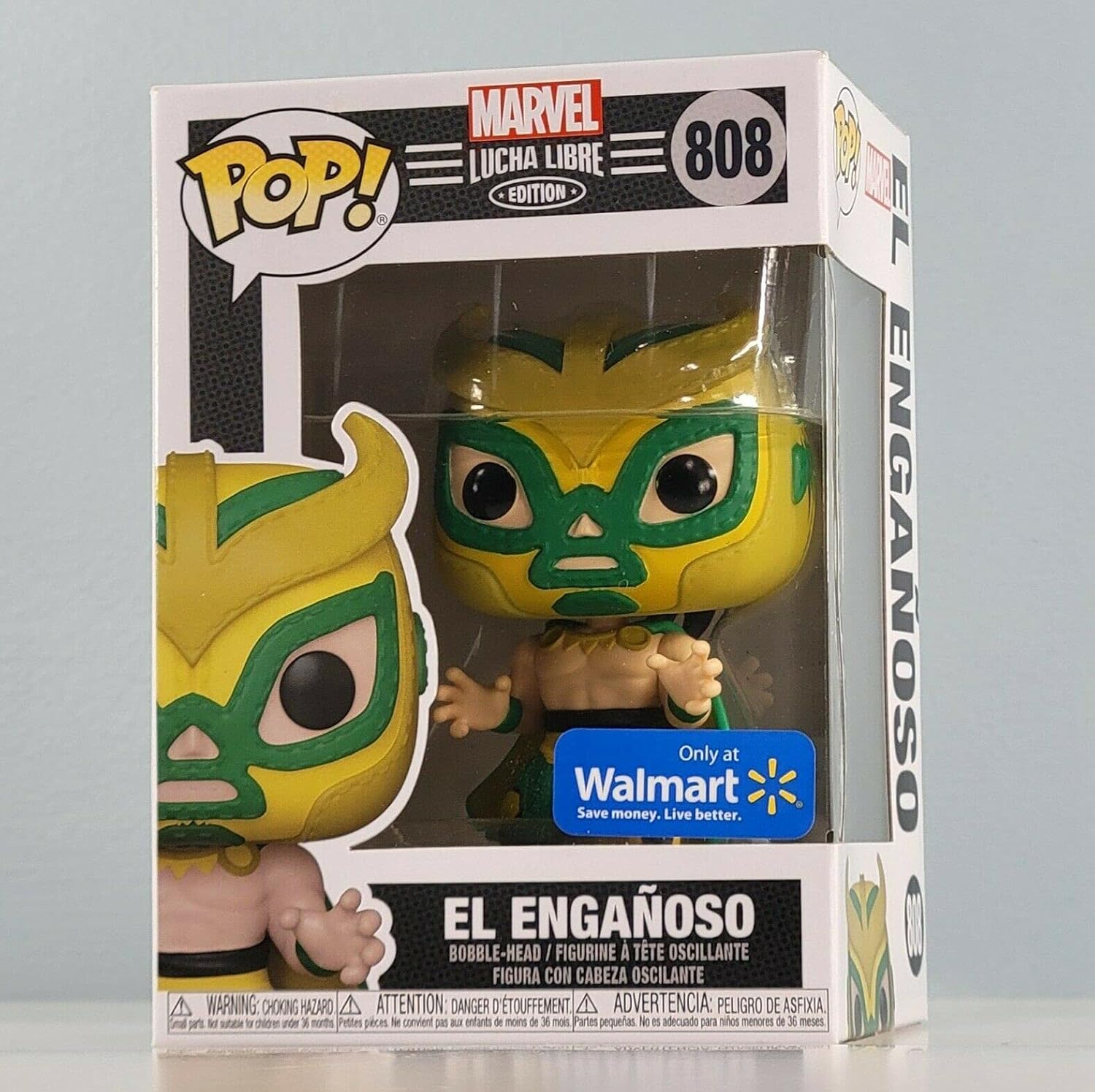 Lucha Libre Marvel Edition El Enganoso Pop! Figura coleccionable de vinilo con cabeza de bobble, exclusiva