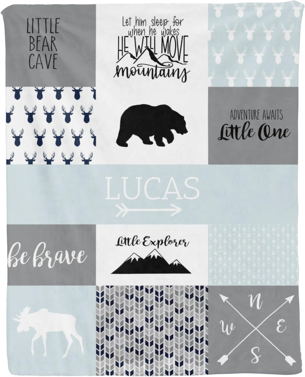 Woodland – Manta de bebé personalizada, mantas de bebé personalizadas para niñas, mantas de bebé personalizadas para niños Minky con doble capa de