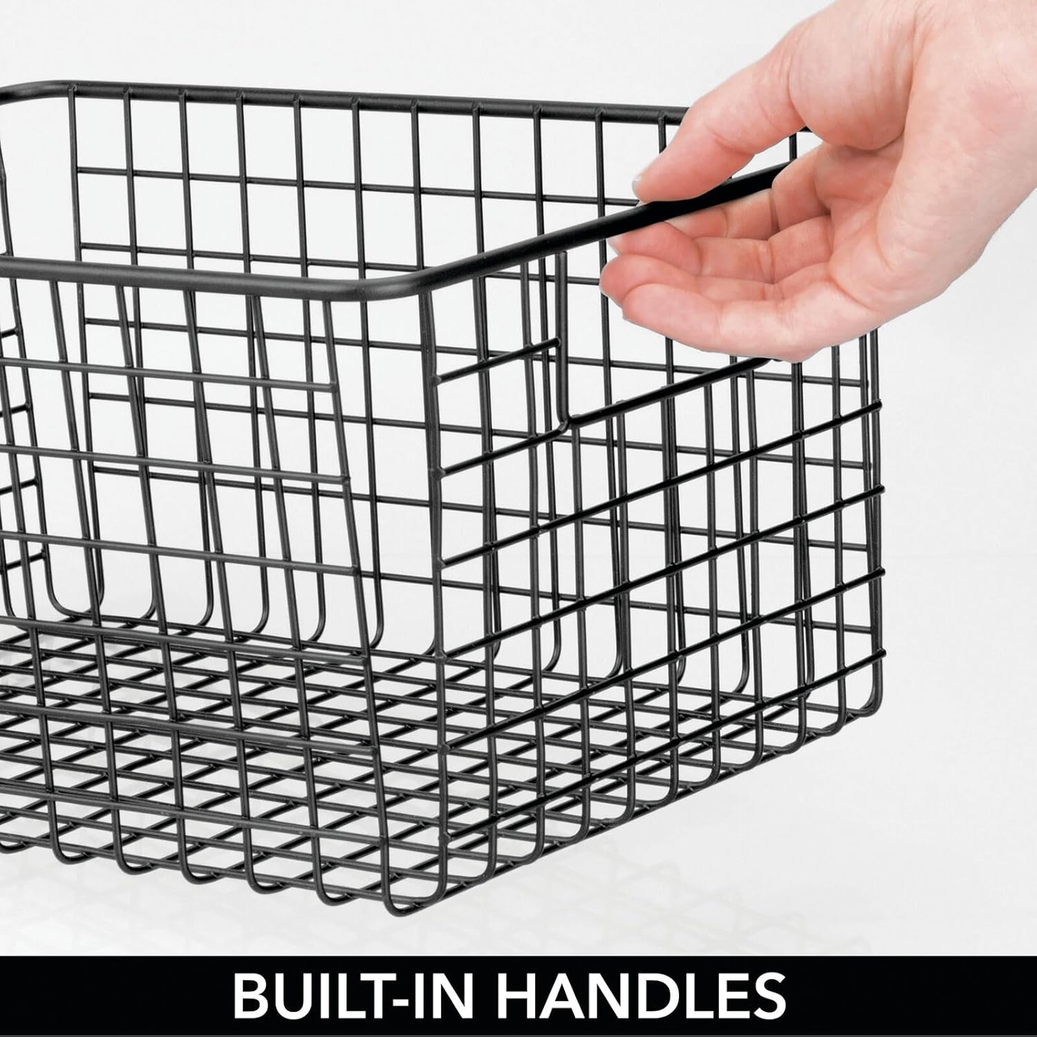 mDesign – Canasta de alambre de metal, para organizar y almacenar alimentos