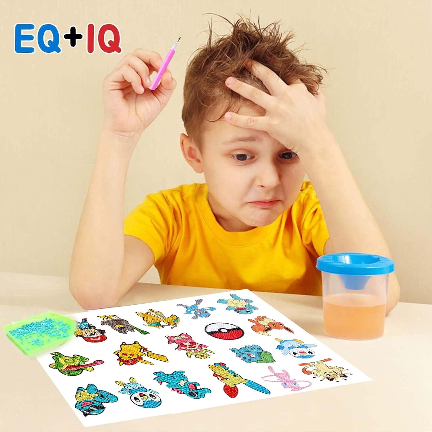 TRUMIL Juego de 27 calcomanías de pintura 5D Diamondo para niños, artes y manualidades para niños de 8 a 12 años, fácil de hacer tú mismo, creativo,