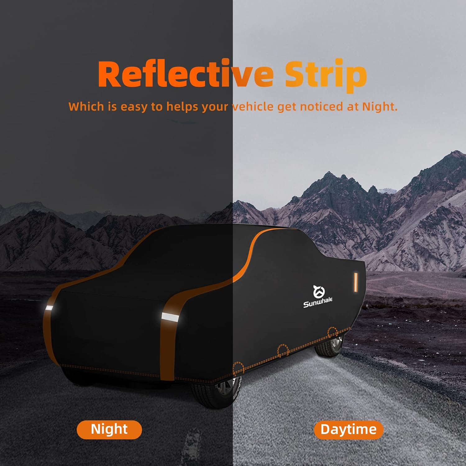 Sunwhale Funda impermeable para camión para todo tipo de clima, resistente al viento, protección contra la lluvia y el sol, ajuste universal para