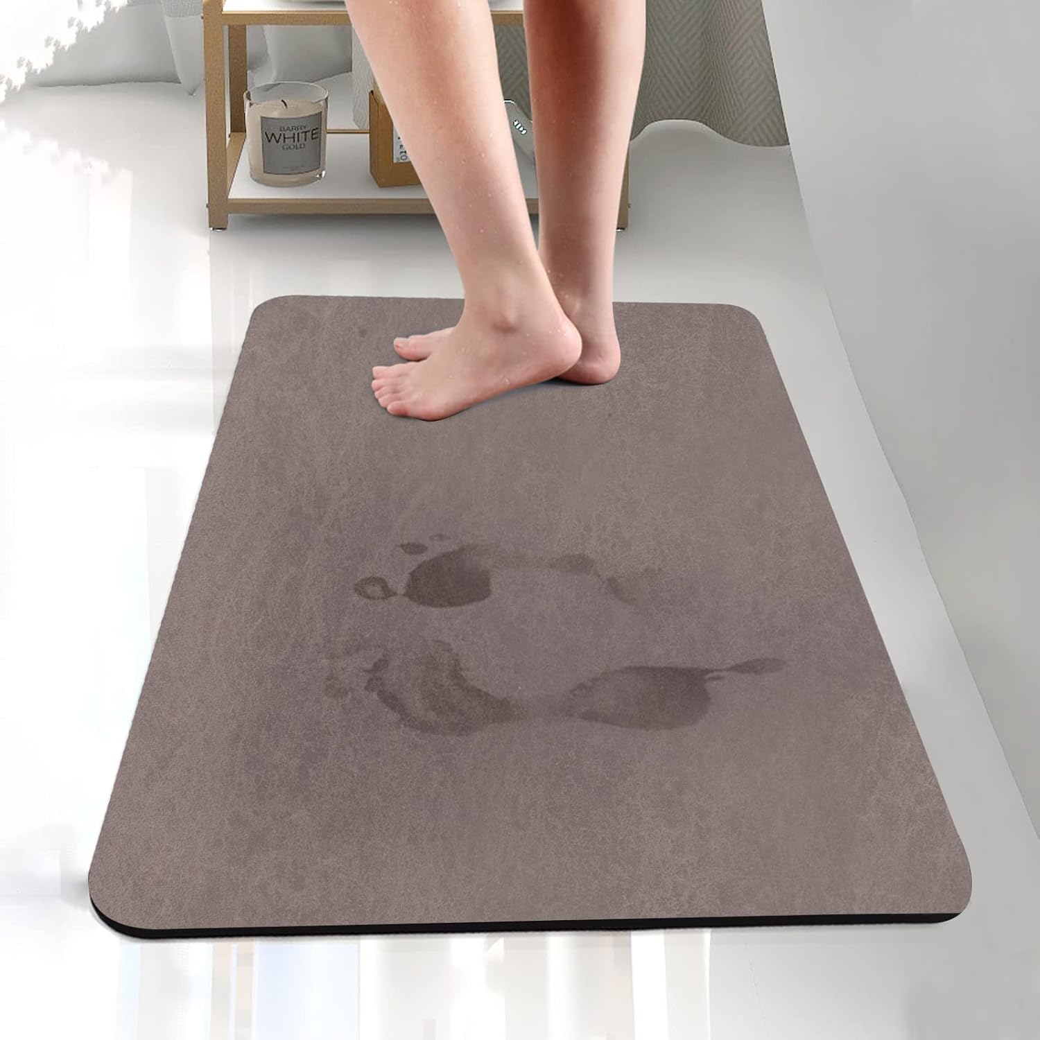 Alfombra de baño, fina y súper absorbente, antideslizante, alfombra de baño lavable, para debajo de la puerta, para bañera, cocina, ducha y cuarto