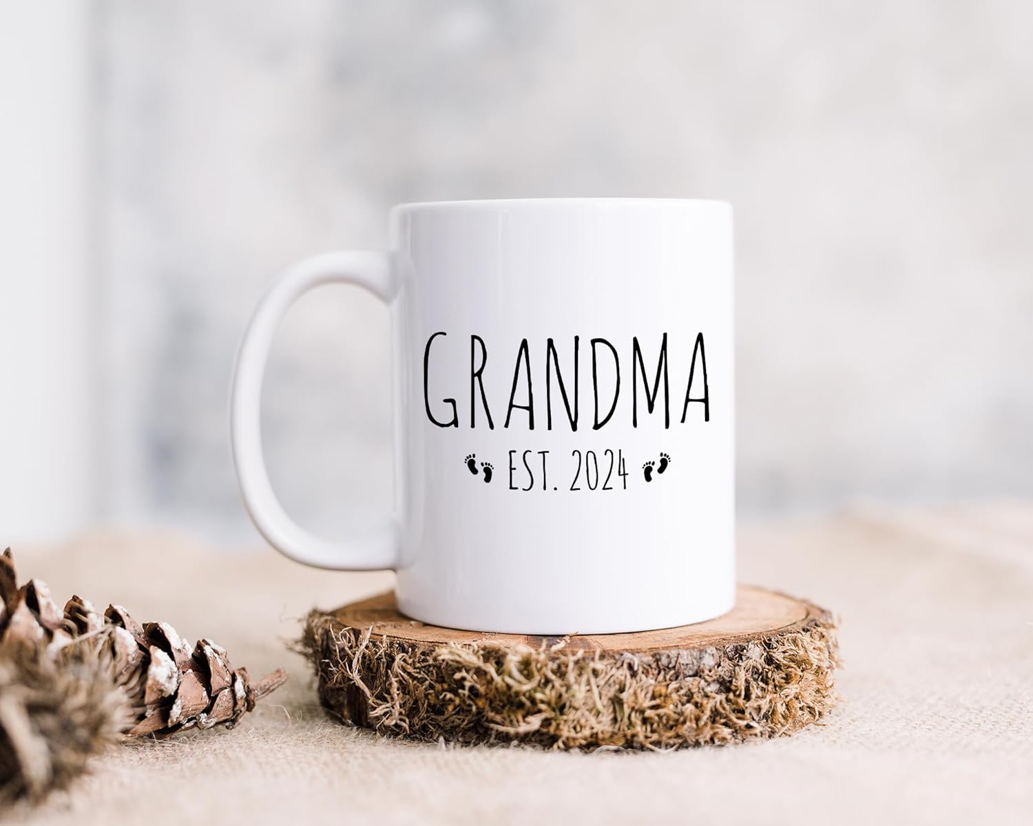 Exxtra Gifts Taza con texto en inglés “Grandma Est 2024 Promoted To Grandmother Grandma To Be Cup For Pregnancy Announcement” de 11 onzas, color