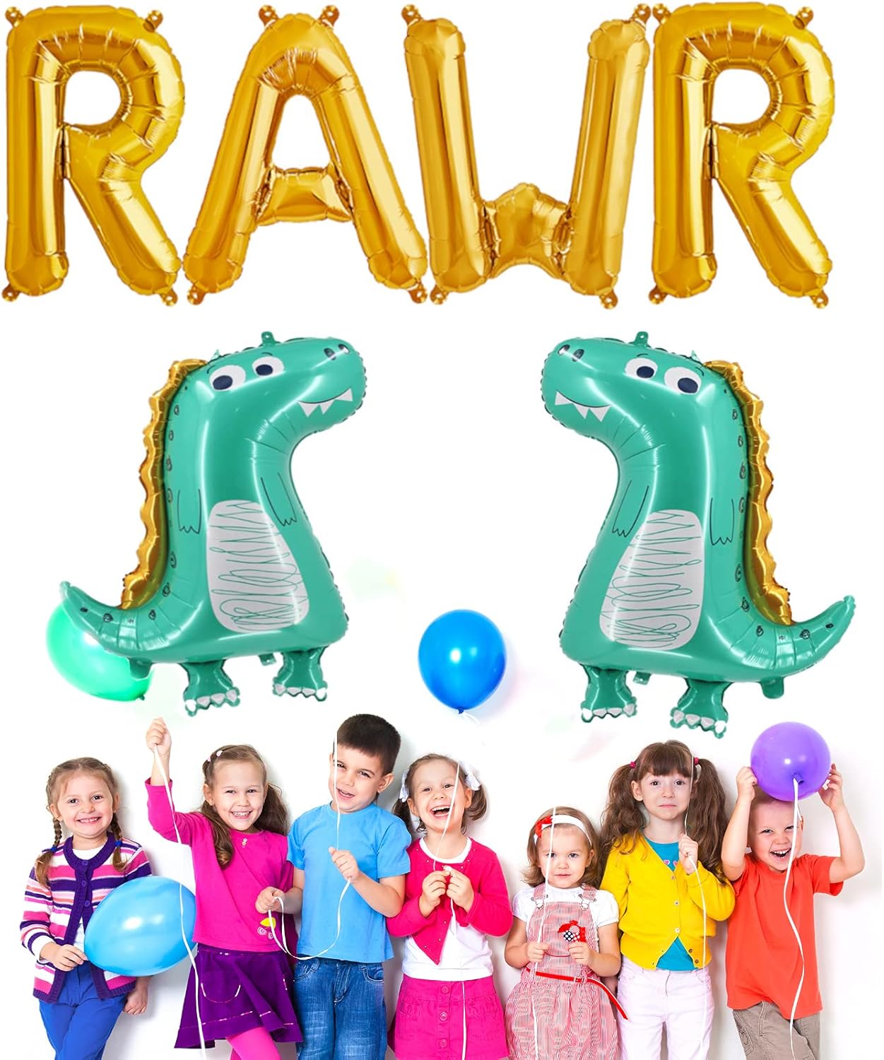 Rawr – Globos de dinosaurio 2 globos grandes de dinosaurio para decoración de fiesta de cumpleaños de bebé