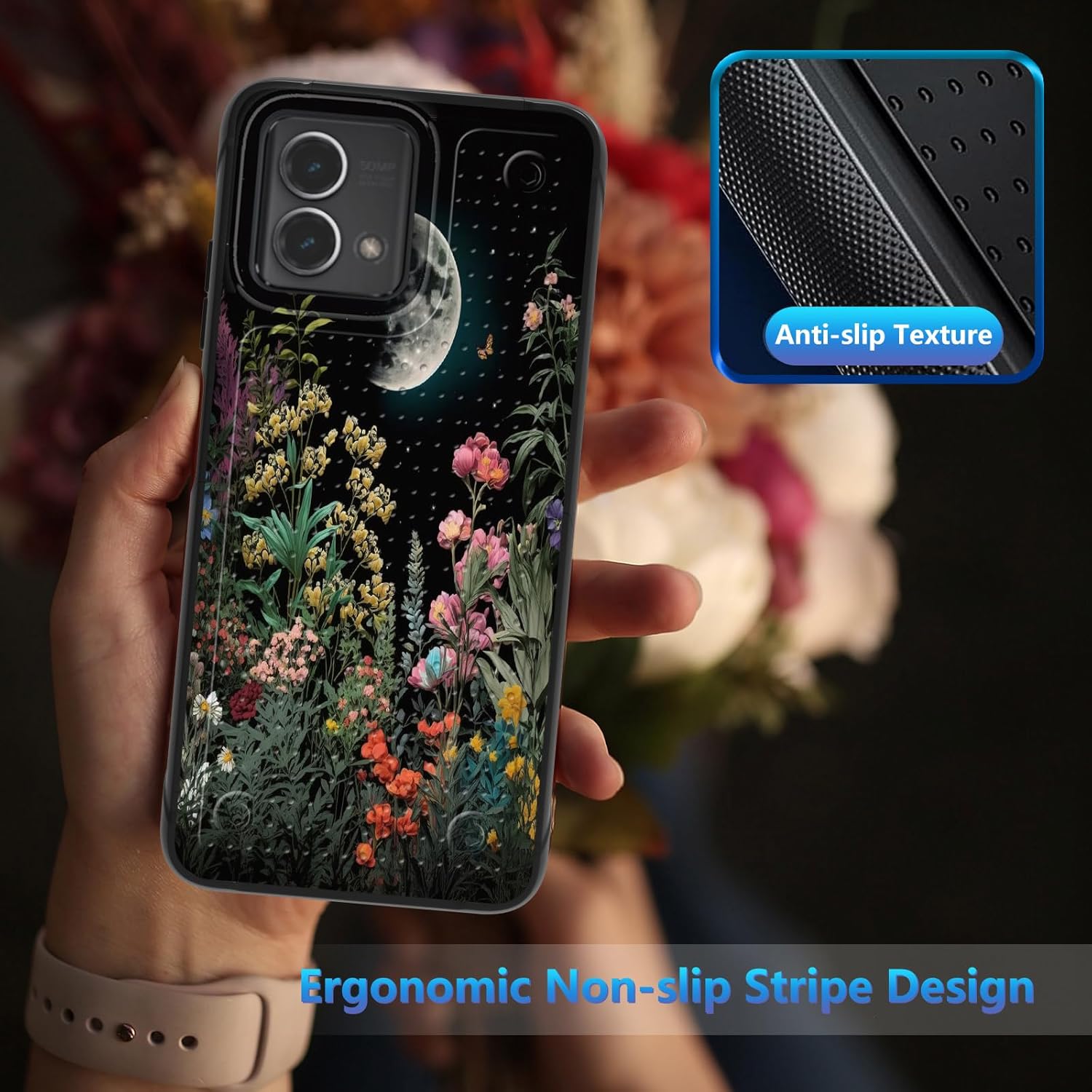 Funda para Moto G Stylus 5G 2023 con protector de pantalla, a prueba de golpes, 2 en 1, parte trasera duradera de policarbonato duro texturizado y
