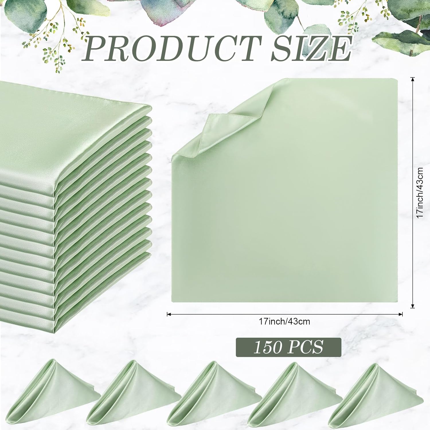150 servilletas de satén a granel de 17 x 17 pulgadas, servilletas cuadradas de seda suave para cena, servilletas elegantes de satén para bodas,