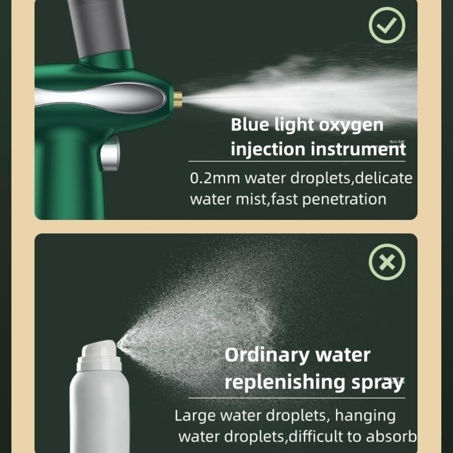 Rociador de nano niebla con luz roja y azul, pulverizador facial de mano para hidratación, niebla facial para limpieza profunda, estiramiento de la