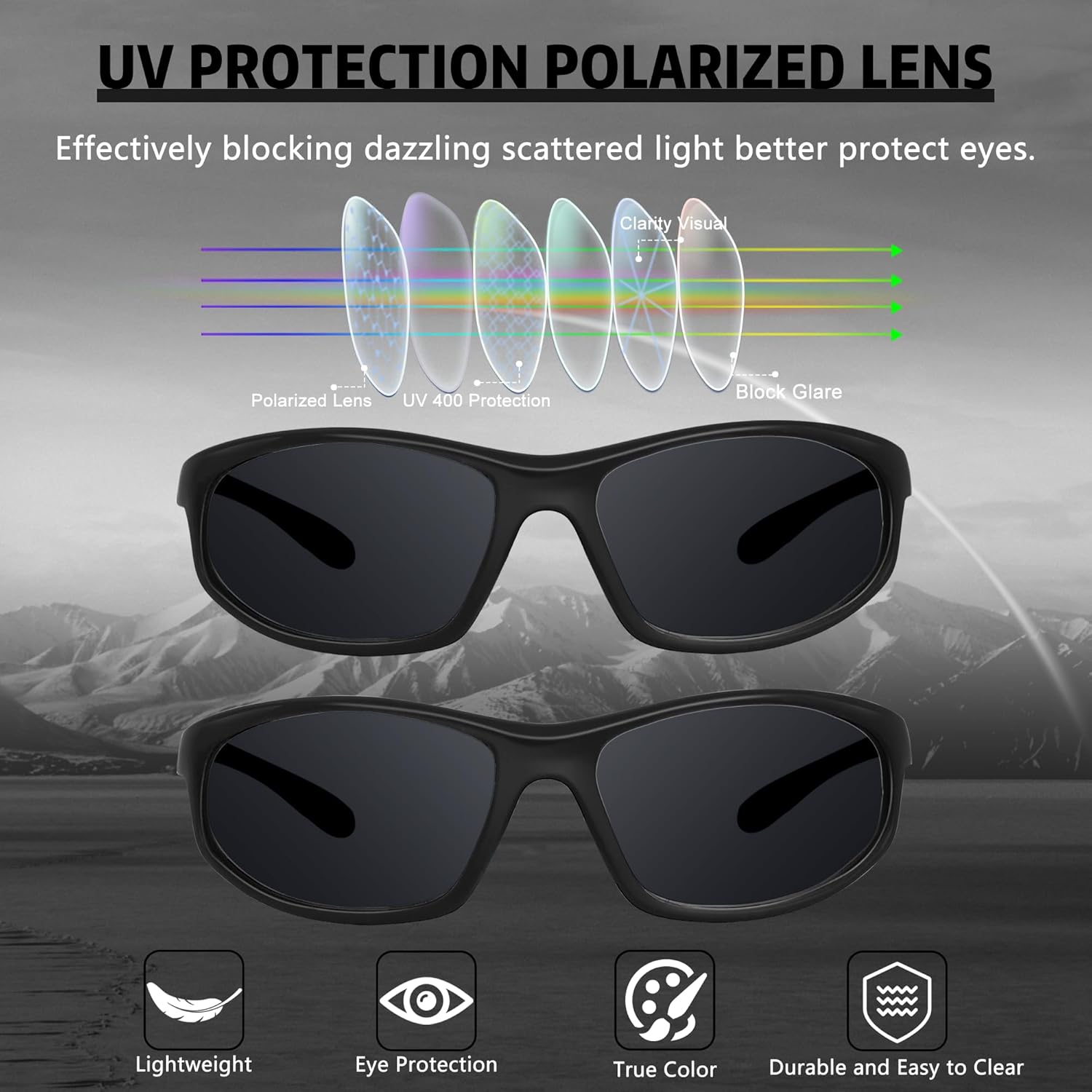 Salfboy Mens Polarized Sunglasses Fishing Sunglasses Eyewear Sun Glasses UV Protection Sunglasses for Driving Cycling