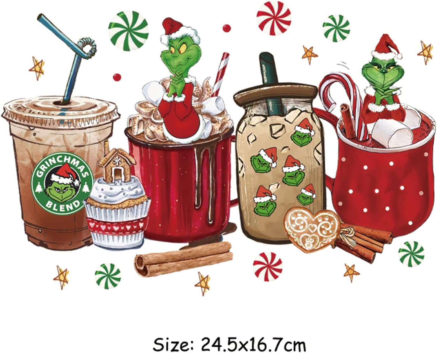 Parches para planchar de Navidad, 3 hojas de calcomanías de transferencia de calor de Navidad, bonito diseño de Navidad, apliques de vinilo para