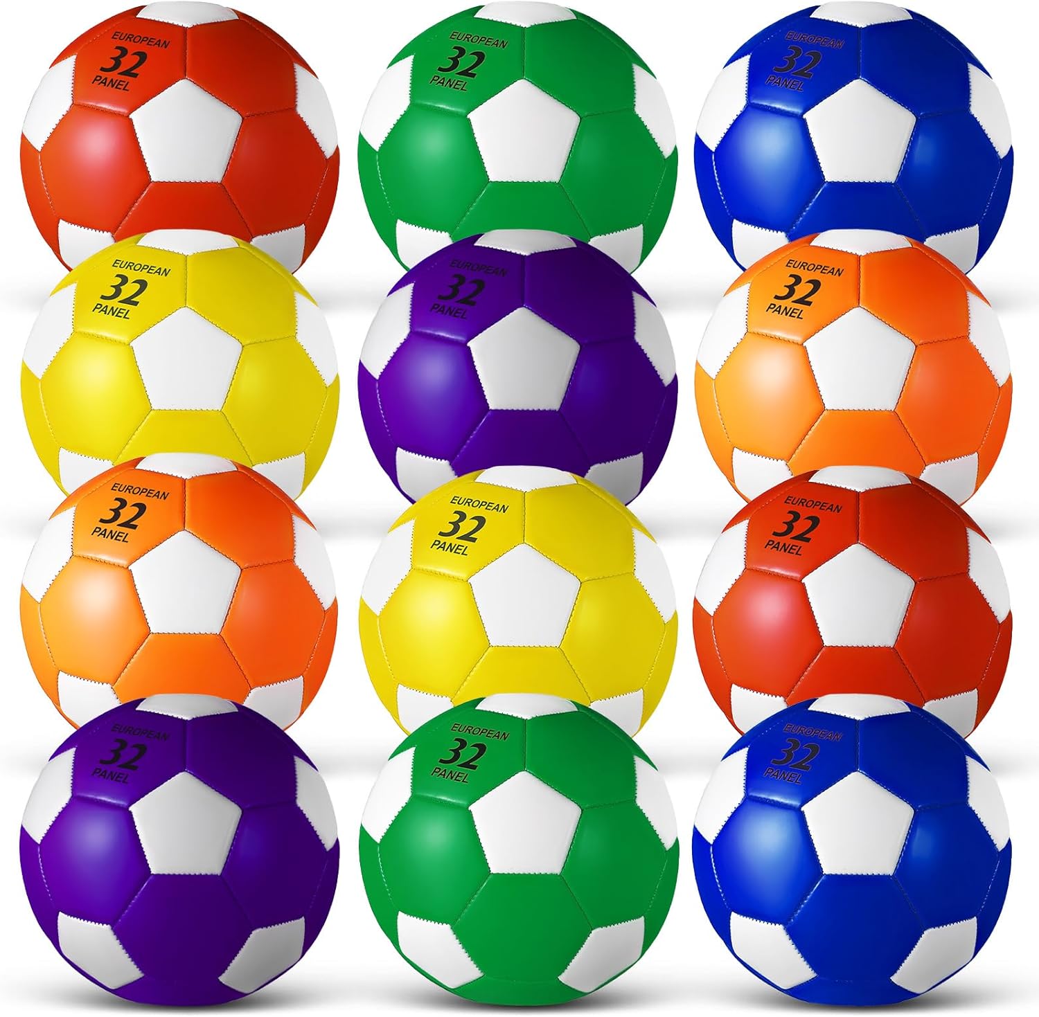 12 pelotas de fútbol con inflador, tamaño oficial 345, pelota de fútbol para niños y adultos, práctica de entrenamiento deportivo de regreso a clases