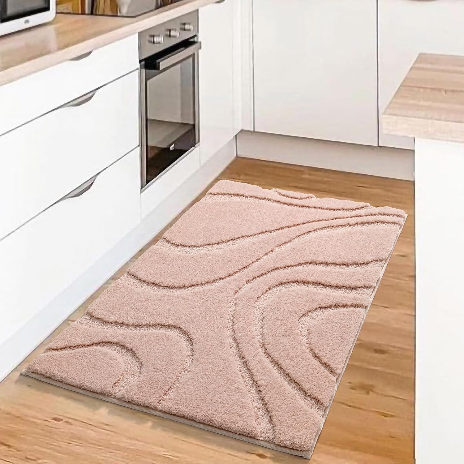 DEXDE Alfombras de baño, alfombra de baño de microfibra lanuda de felpa suave, antideslizante, para suelo de baño, lavable a máquina, alfombra