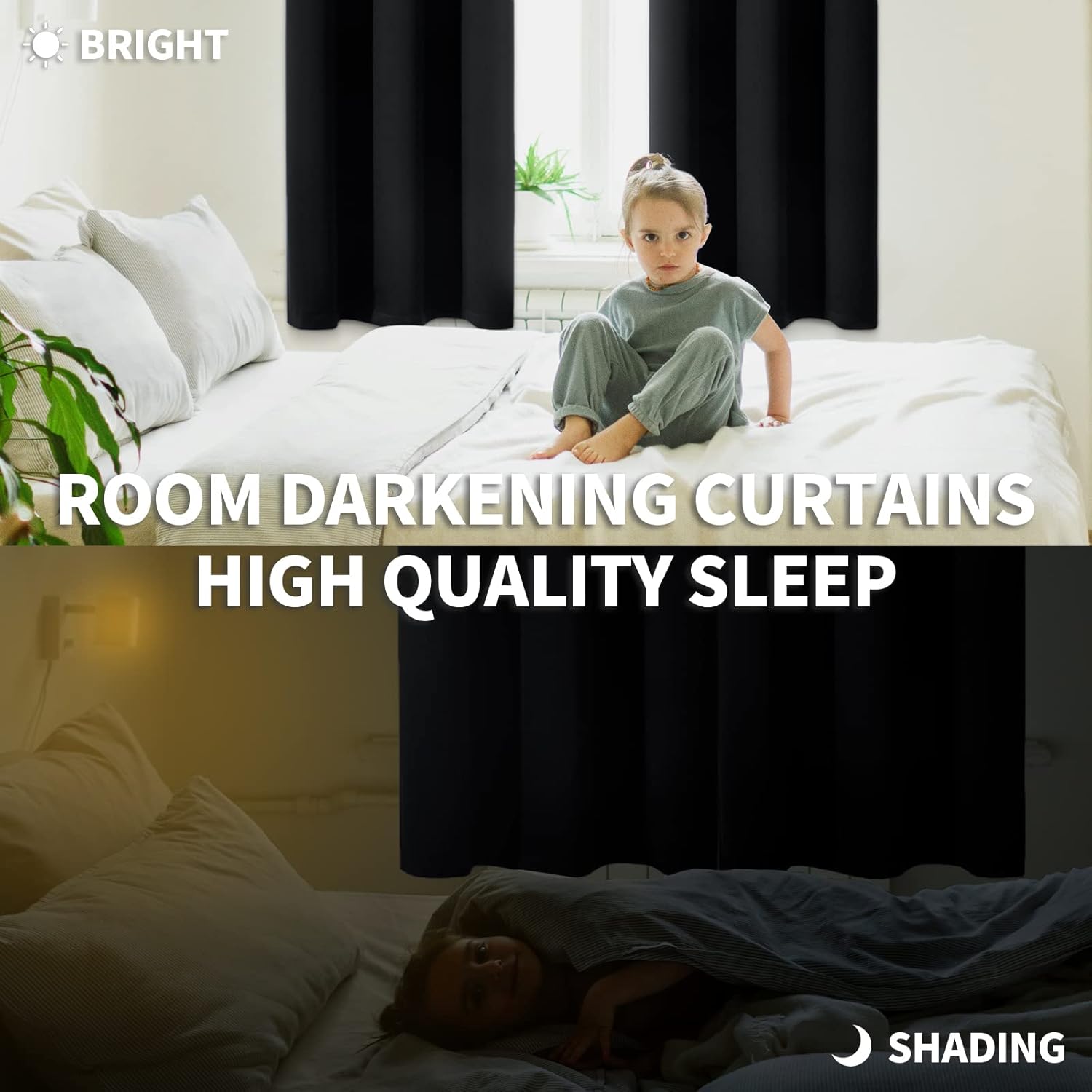 BGment – Cortinas blackout con aislamiento térmico, ojales, oscurecimiento de habitación para dormitorio y sala de estar, 2paneles (70 x 63pulgadas,