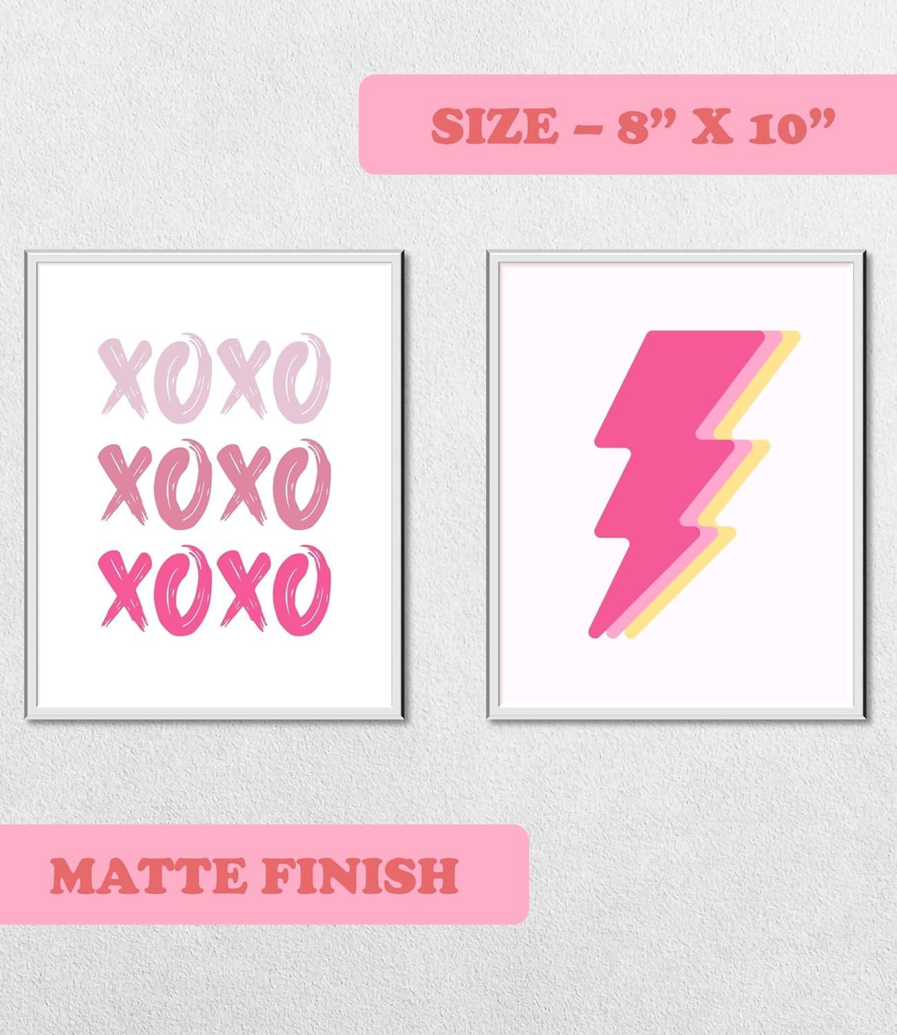 MINI ZOZI Decoración de habitación Preppy – Pósteres rosados de 8 x 10 pulgadas, sin marco, estéticos de moda para niñas, dormitorios, decoración de