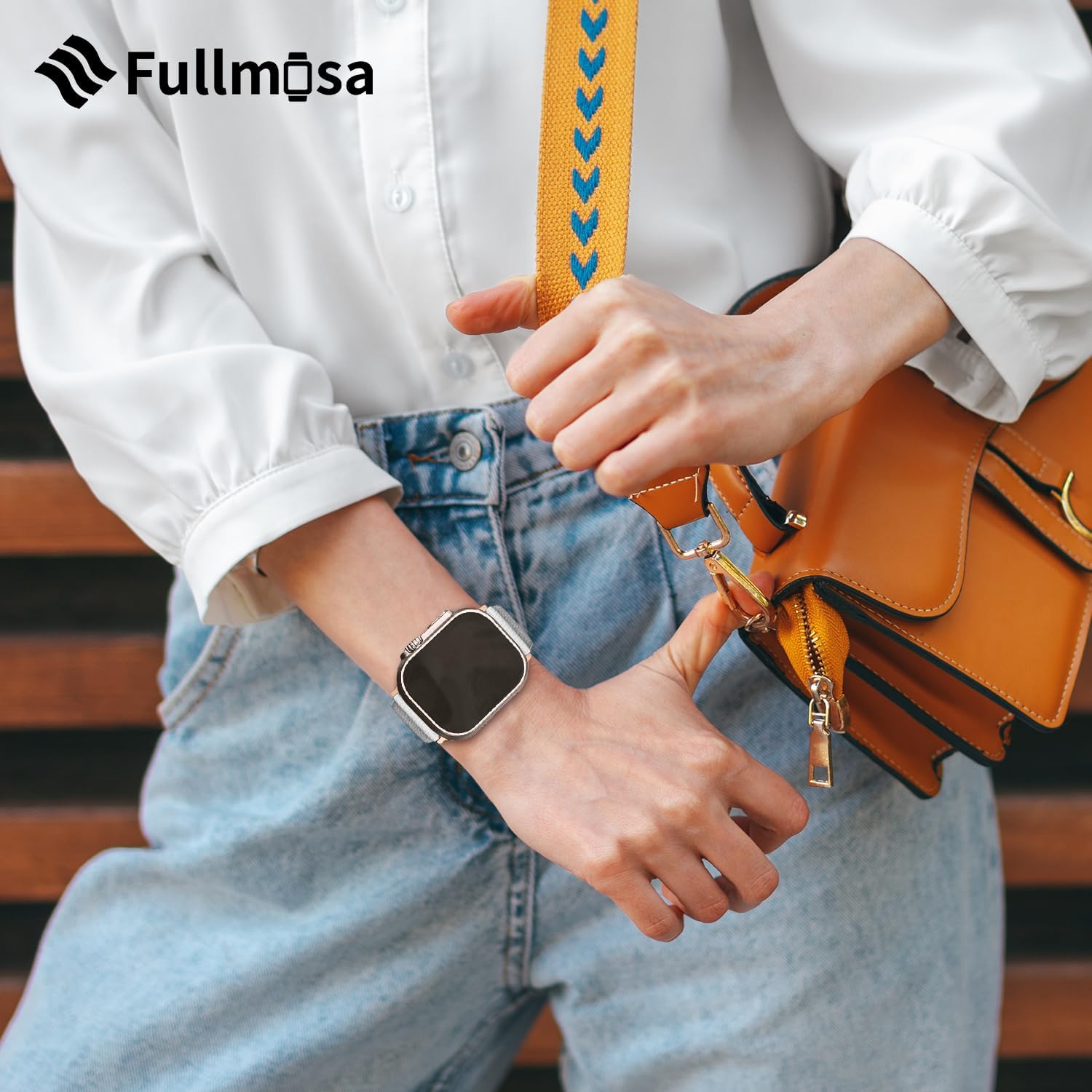 Fullmosa – Correa compatible con Apple Watch (38 mm, 40 mm, 42 mm, 44 mm), de piel, compatible con Apple Watch SE y Series 6, 5, 4, 3, 2 y 1