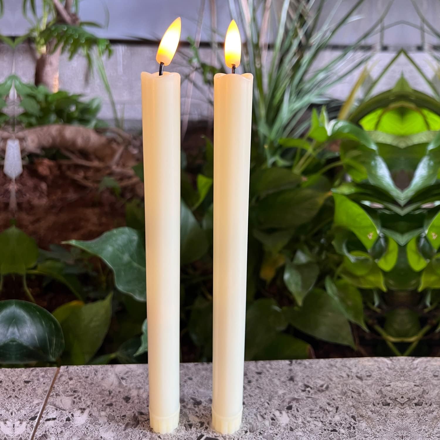 Velas LED sin llama, funciona con pilas, con temporizador automático, vela eléctrica falsa para ventana parpadeante como cera real, vela flotante