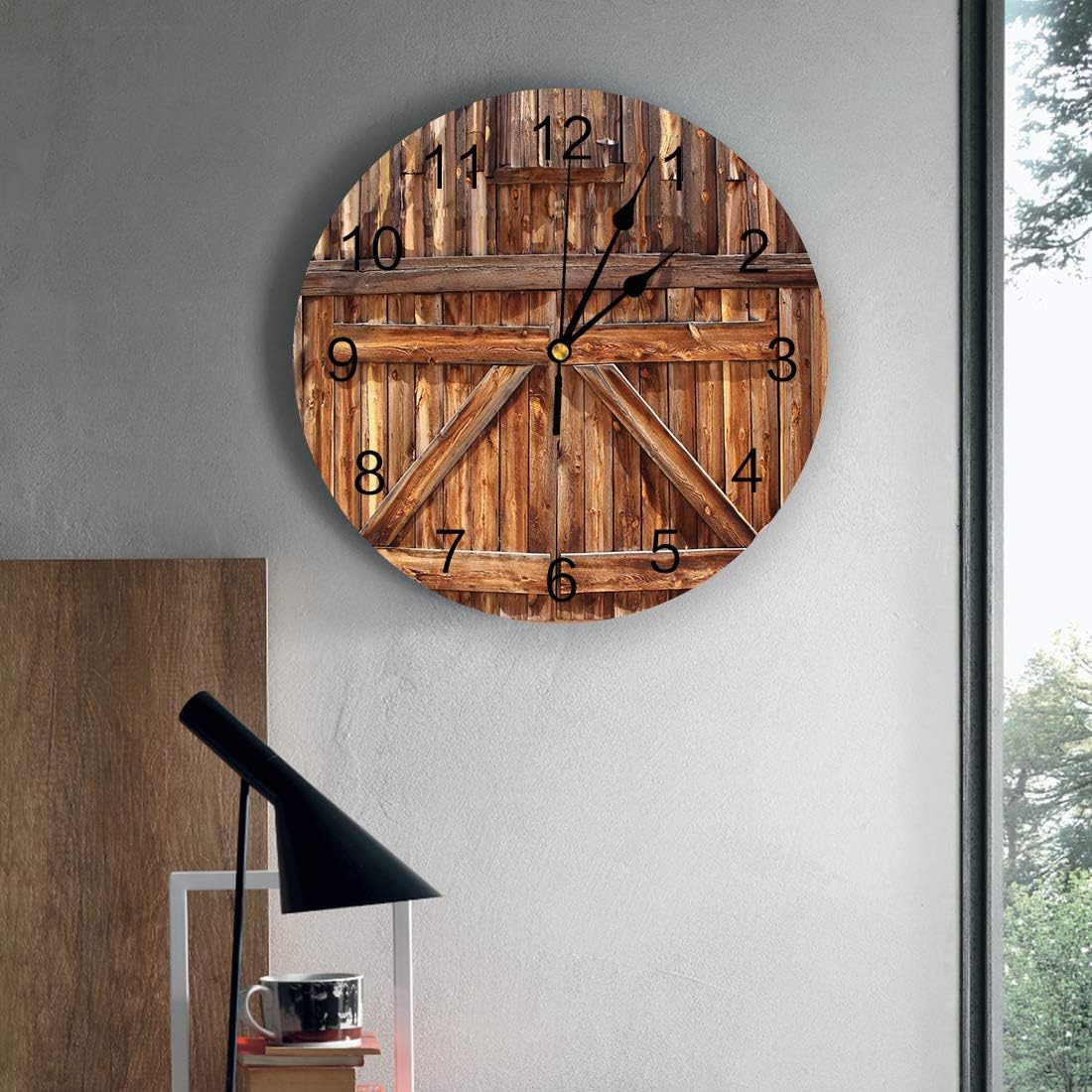 Reloj de pared silencioso sin tictac decorativo para cocina, dormitorio, baño, oficina, sala de estar, cuarto de lavado, hogar, funciona con pilas,