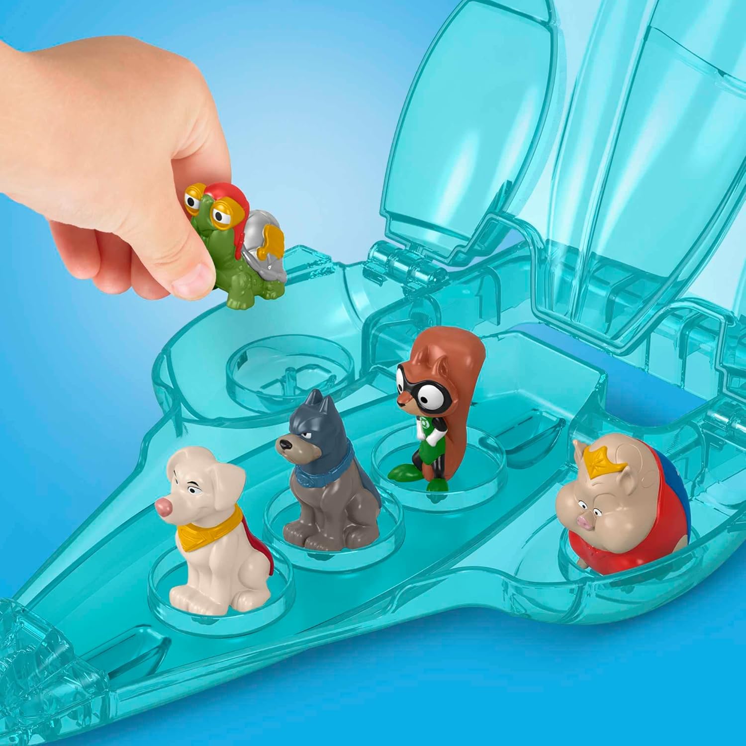 Fisher Price DC League of Super-Pets Invisible Jet Case Mini Figura 5 Pack