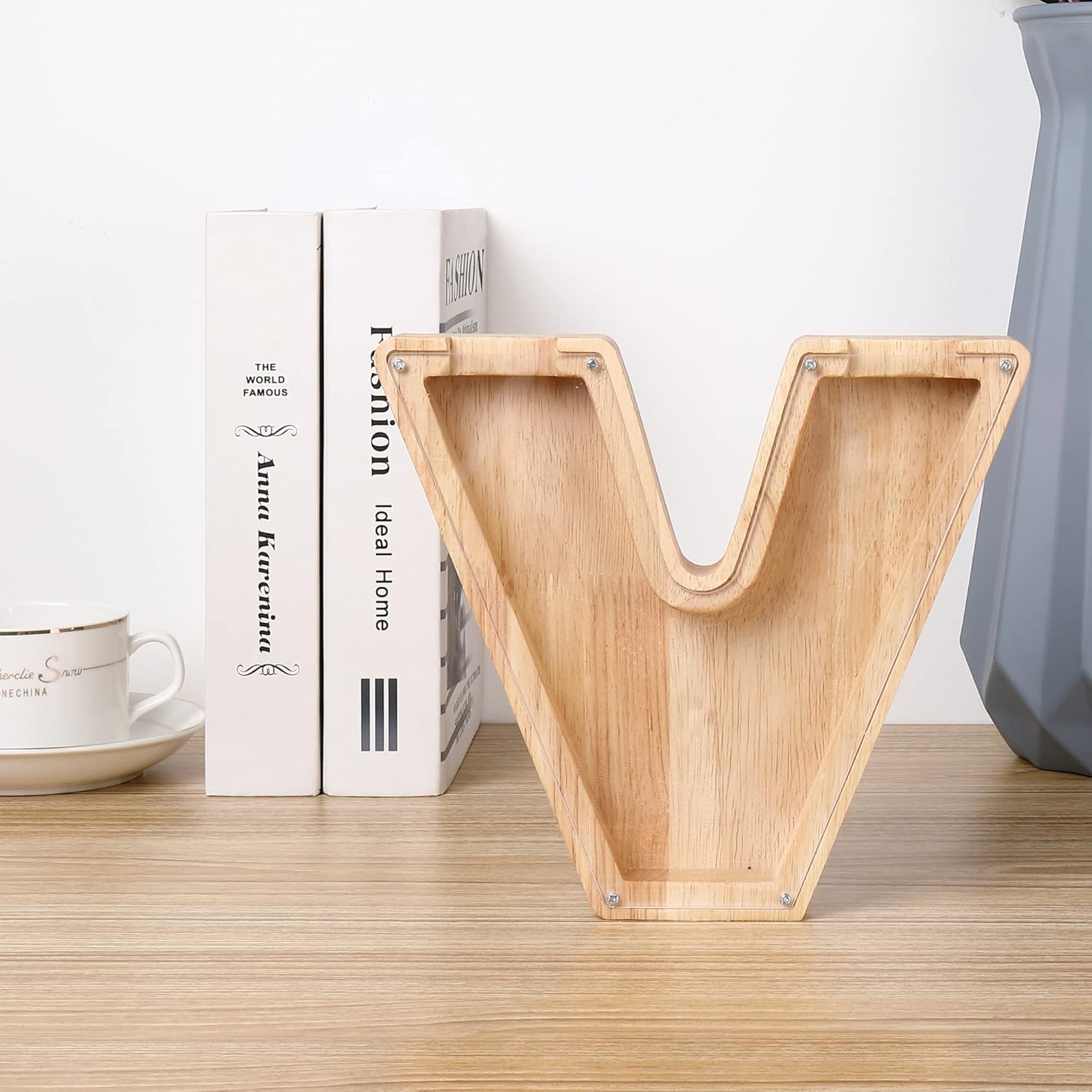 Alcancía de madera personalizada, letras del alfabeto, letrero decorativo, alcancía, es un regalo único perfecto, decoración, recuerdo o alcancía de