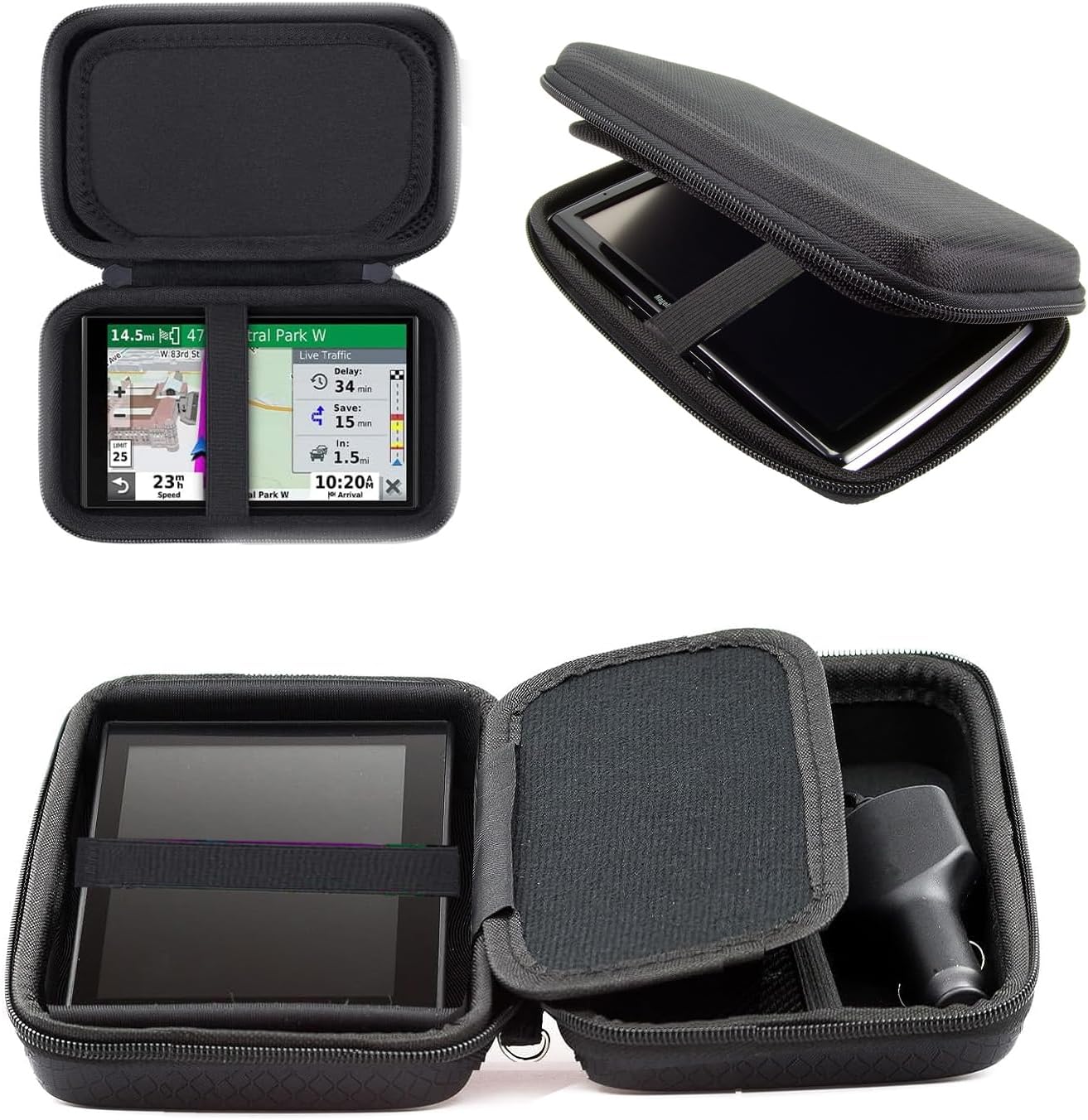ChargerCity Funda rígida extra grande para GPS Garmin Nuvi Drive Drivesmart 50 51 52 55 56 57 58 60 61 62 63 64 65 66 67 68 2639LMT 2689TOMTOM VIA