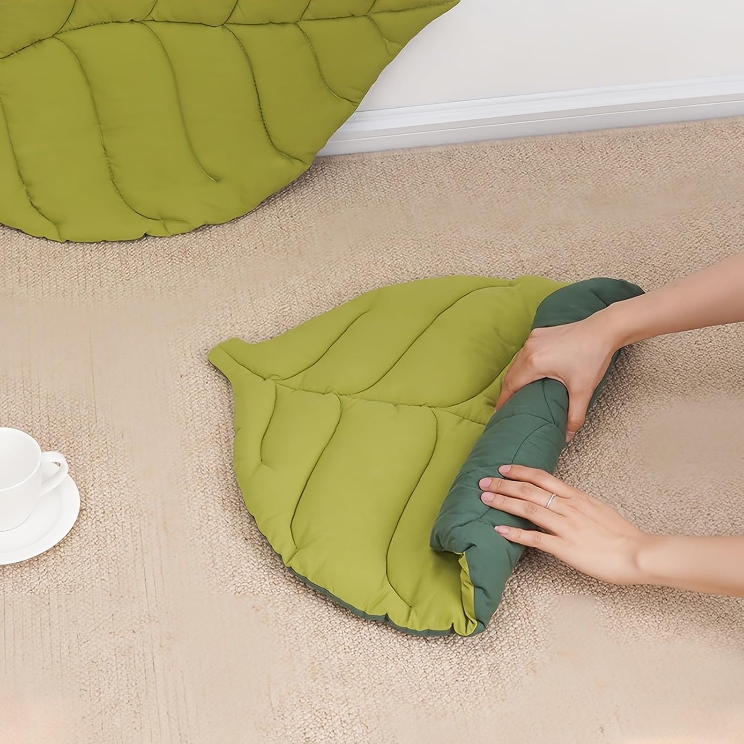 Manta de algodón en forma de hojas para perros y gatos, 1 alfombrilla de doble cara disponible en forma de hoja para perro y gato, manta para