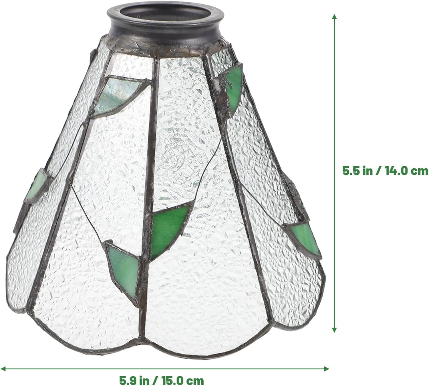 Pantalla de cristal de vitral, pantalla de lámpara de araña con forma de flor de loto, pantalla de lámpara de mesa de vidrio estilo flor, pantalla
