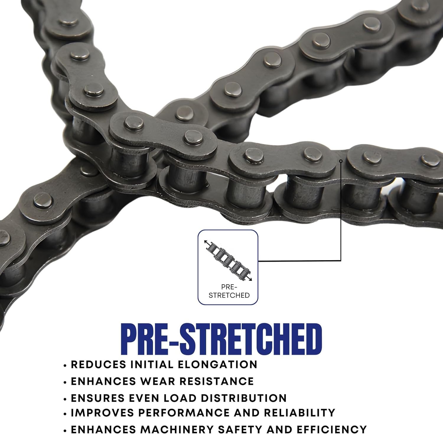 Jeremywell 41 Roller Chain 50 Feet with 5 Connecting Links for Go Karts, Mini Bikes, Scooters, ATV, MTV, Dirt Bike and Other Industrial Machinery