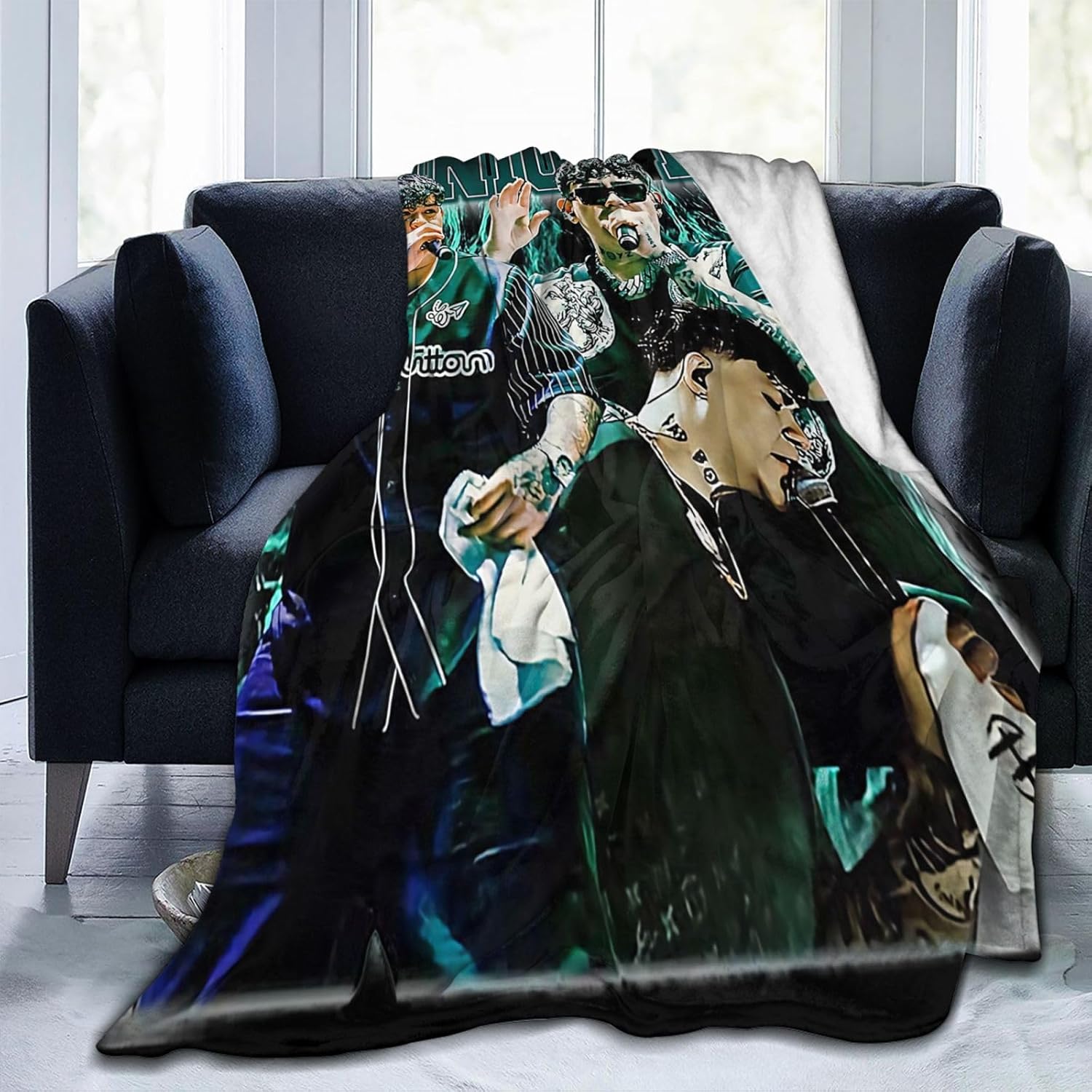 Junior Singer H – Manta de forro polar súper suave y cálida de 50 x 40 pulgadas, ligera, mullida y cómoda, de franela de microfibra, para otoño,