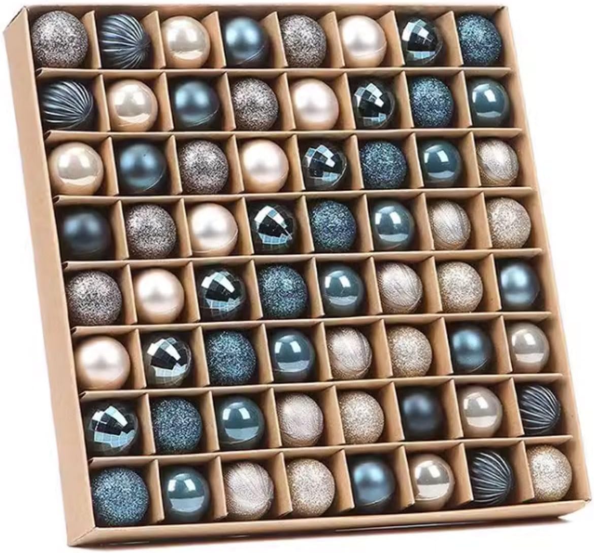 Adornos de 60 bolas de colores para árbol de Navidad, adornos de 1.18 pulgadas, irrompibles, decoración de árbol de Navidad, esferas colgantes,
