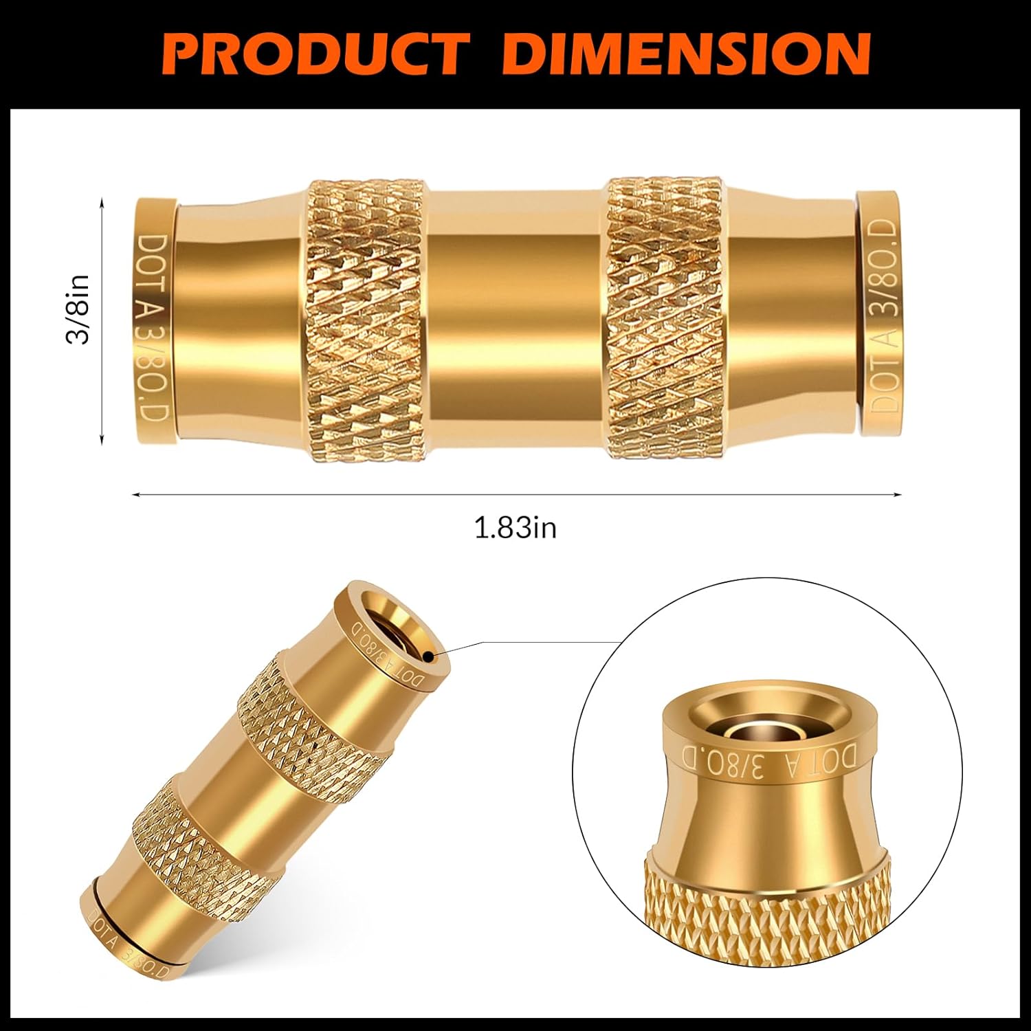 8 piezas de accesorios de línea de freno a presión para conectar, accesorios de aire neumáticos de latón, unión de tubos, accesorios de compresor de