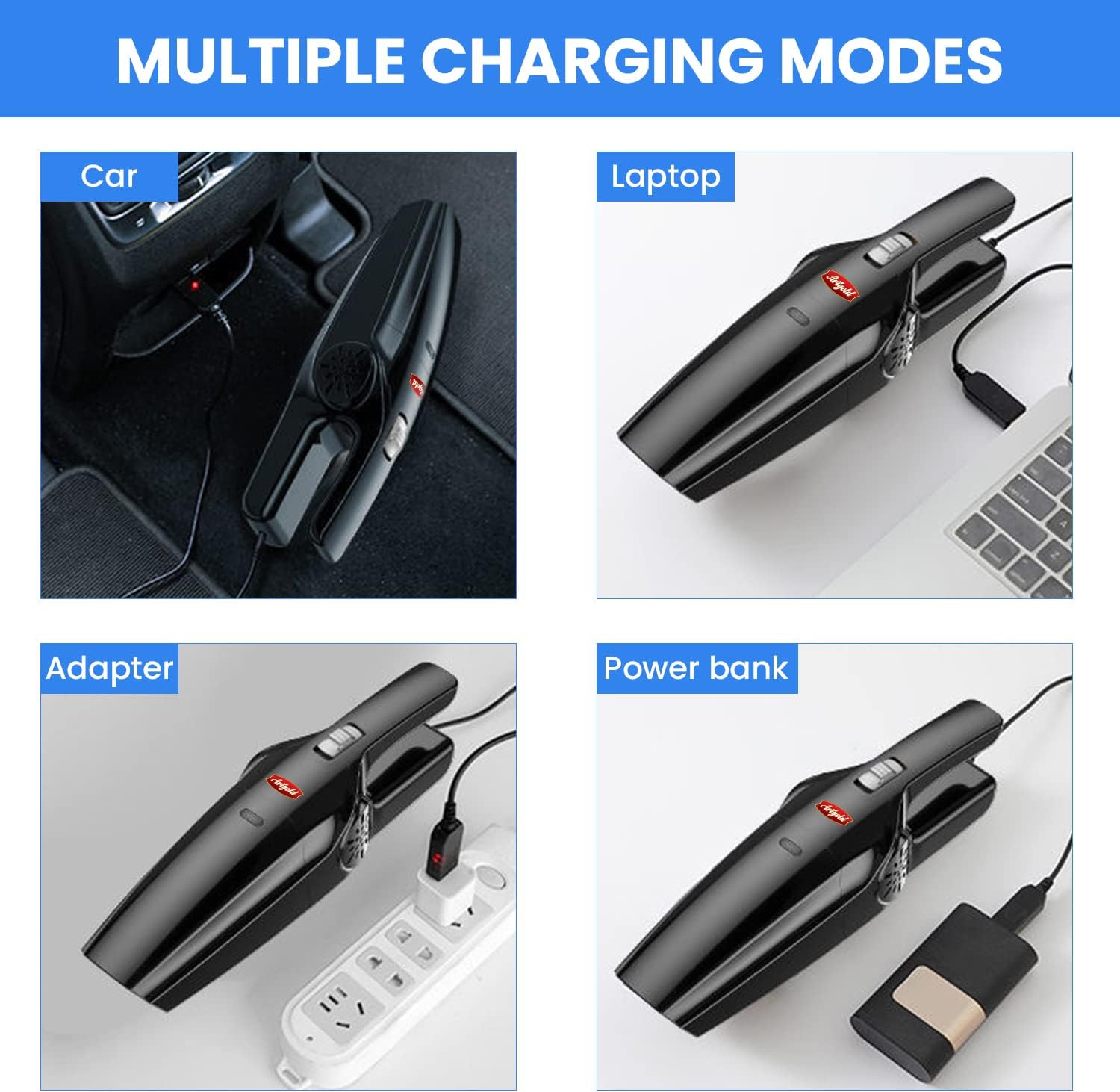 Aspiradora de mano inalámbrica recargable con alta succión para automóviles, hogares y oficinas. Esta aspiradora portátil, accesorios para cámper y