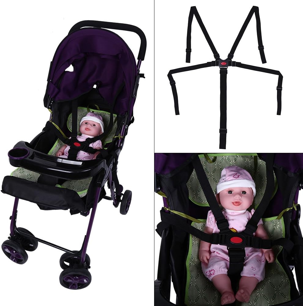 Correas para silla alta, correa de arnés de 5 puntos para silla alta, ajustable, tendencia de bebé, cinturón de seguridad universal, repuesto de