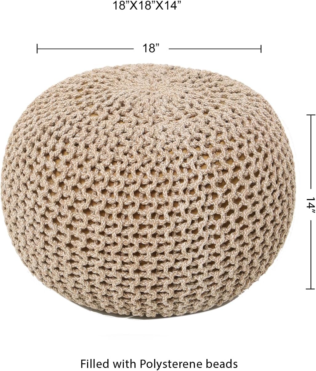 REDEARTH Puf otomano redondo, tejido a mano, estilo bohemio, decoración del hogar, puf circular para sala de estar, guardería, dormitorio, sala de