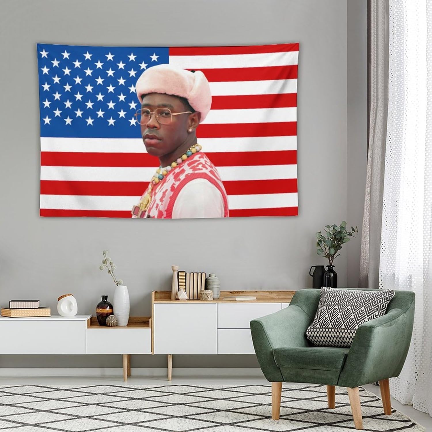 NOsawa Tapiz de cantante Tyler para decoración del hogar, álbum de pared de rapero, arte para colgar en la pared, póster impreso con imagen de The