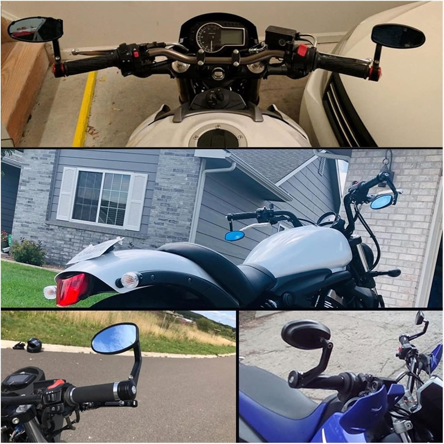 Motocicleta Manillar Extremo Espejo Retrovisor 78″ para Kawasaki ZZR600 Z900 Z650 VERSYS 1000 VulcanS 650cc Z750