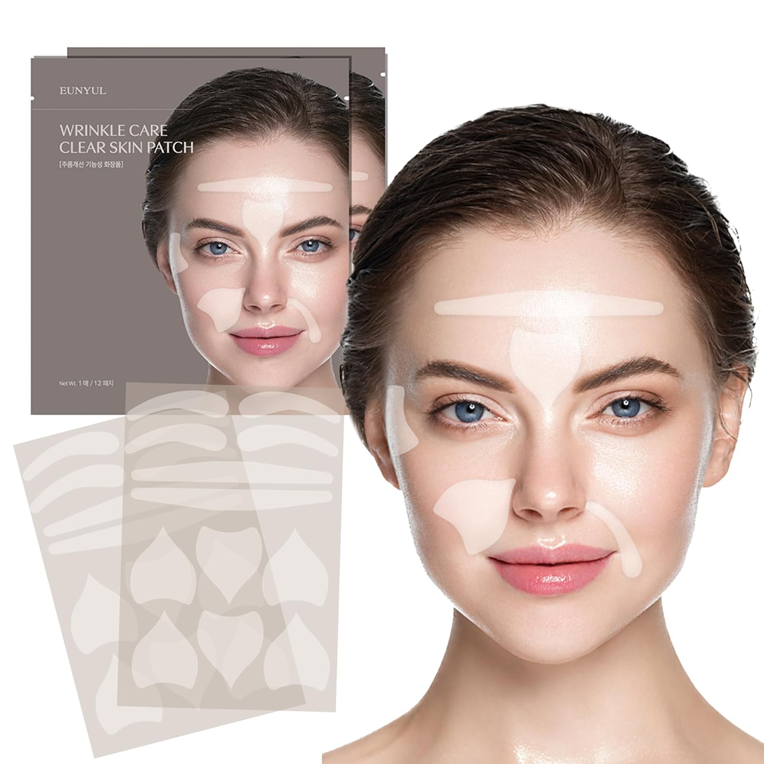 Cara, arrugas de ojos, parches de arrugas en la frente para la cara durante la noche – 72 piezas