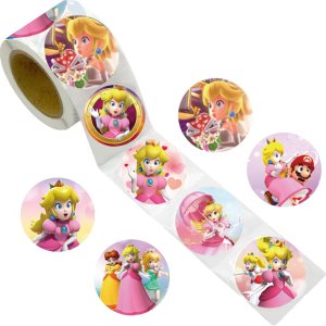 Calcomanías de princesa melocotón para niños, recuerdo de fiesta de cumpleaños de princesa melocotón, 500 calcomanías de princesa melocotón Calcomanías de princesa melocotón para niños, recuerdo de fiesta de cumpleaños de princesa melocotón, 500 calcomanías de princesa melocotón