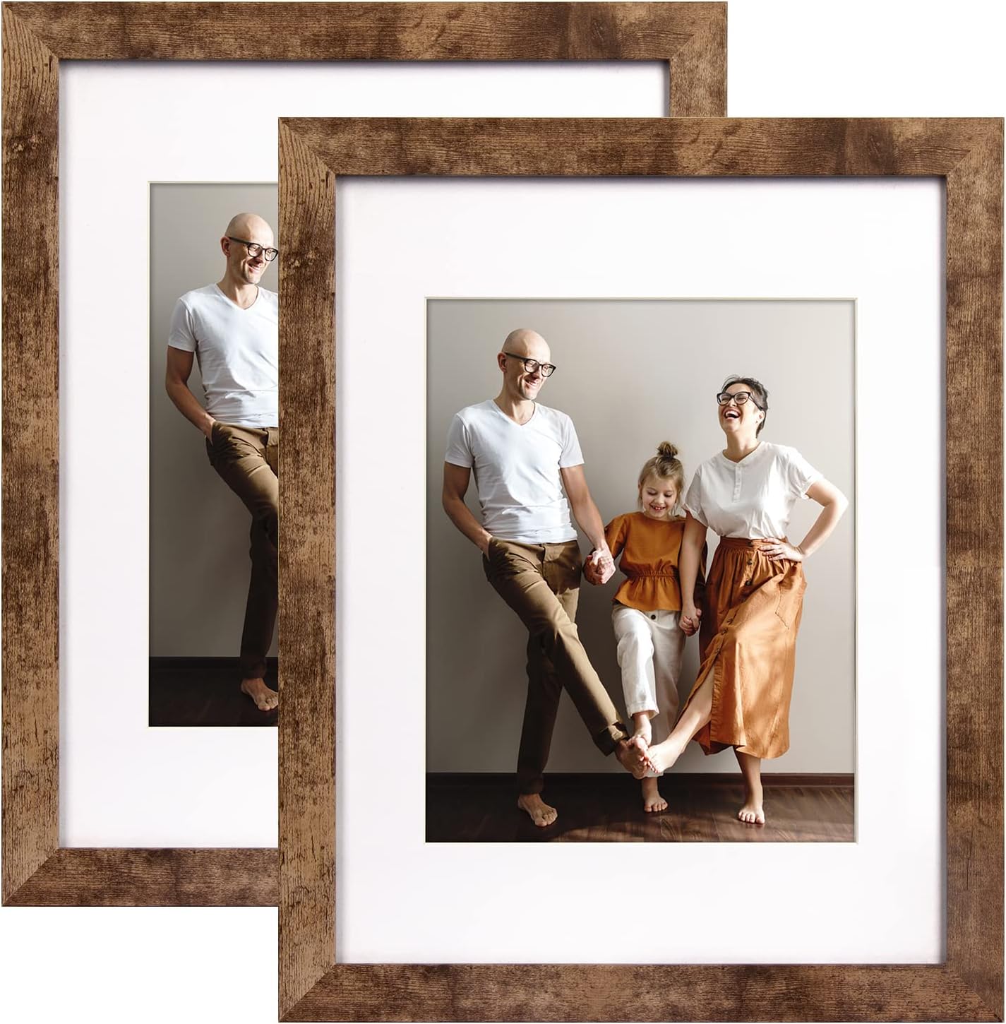 Hap Tim – Marco de fotos de madera rústicos para decoración de mesa o pared