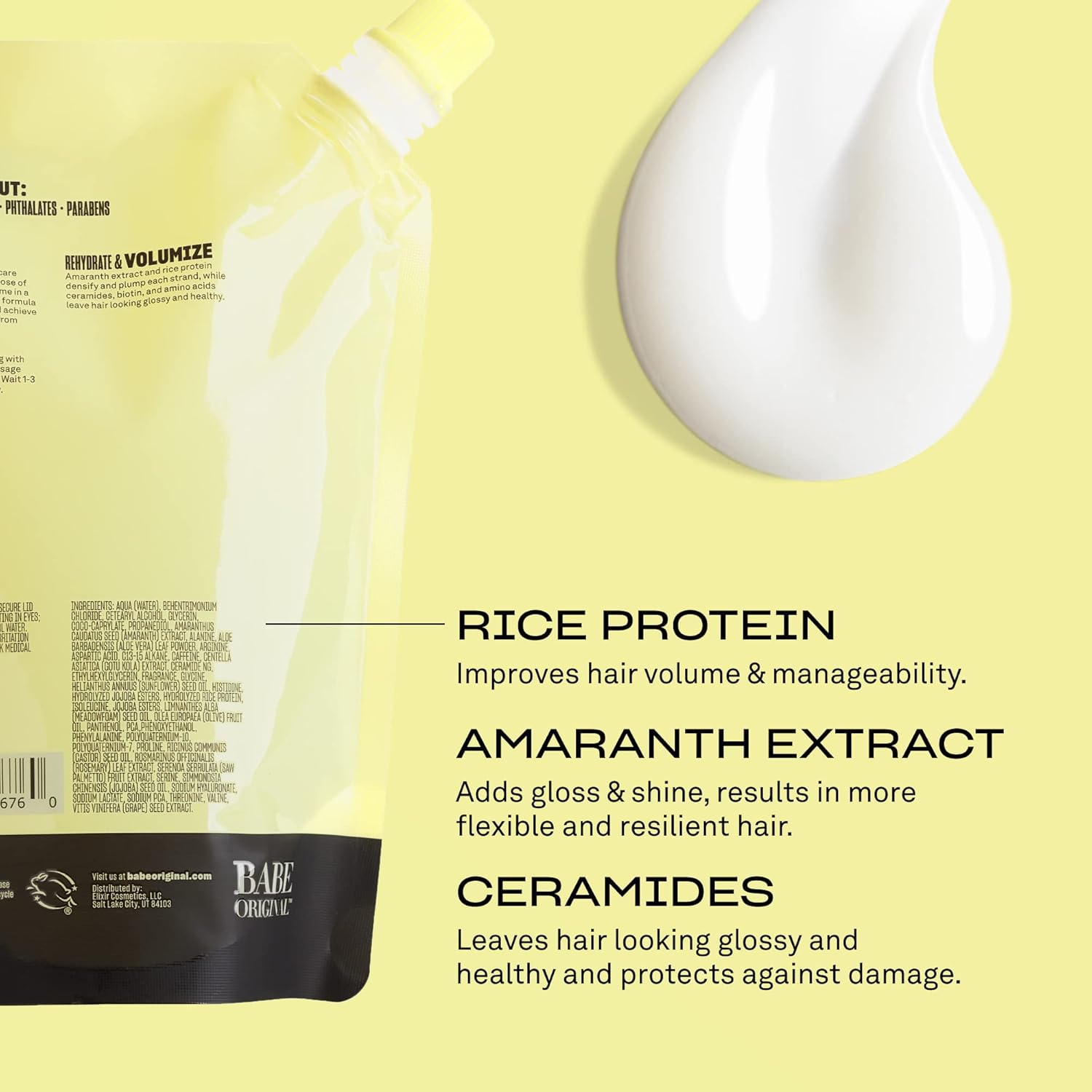 Babe Original Locks Densifying Conditioner, Thinning Hair Solution, Promotes Thickness and Prevents Hair Loss, for Fuller, Thicker Hair, Cruelty
