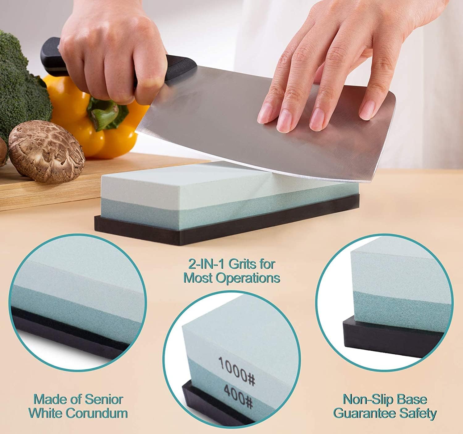 Utoolmart Cuchillos de piedra de afilar de doble cara afilador piedra de afilar 500010000 grano para tijeras Razors herramienta de tallado 1 unids