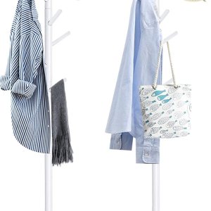 Yawinhe Perchero de pie, perchero de madera con 3 opciones de altura y 8 ganchos, base cuadrada resistente, perchero para pasillos, salas de estar, Yawinhe Perchero de pie, perchero de madera con 3 opciones de altura y 8 ganchos, base cuadrada resistente, perchero para pasillos, salas de estar,